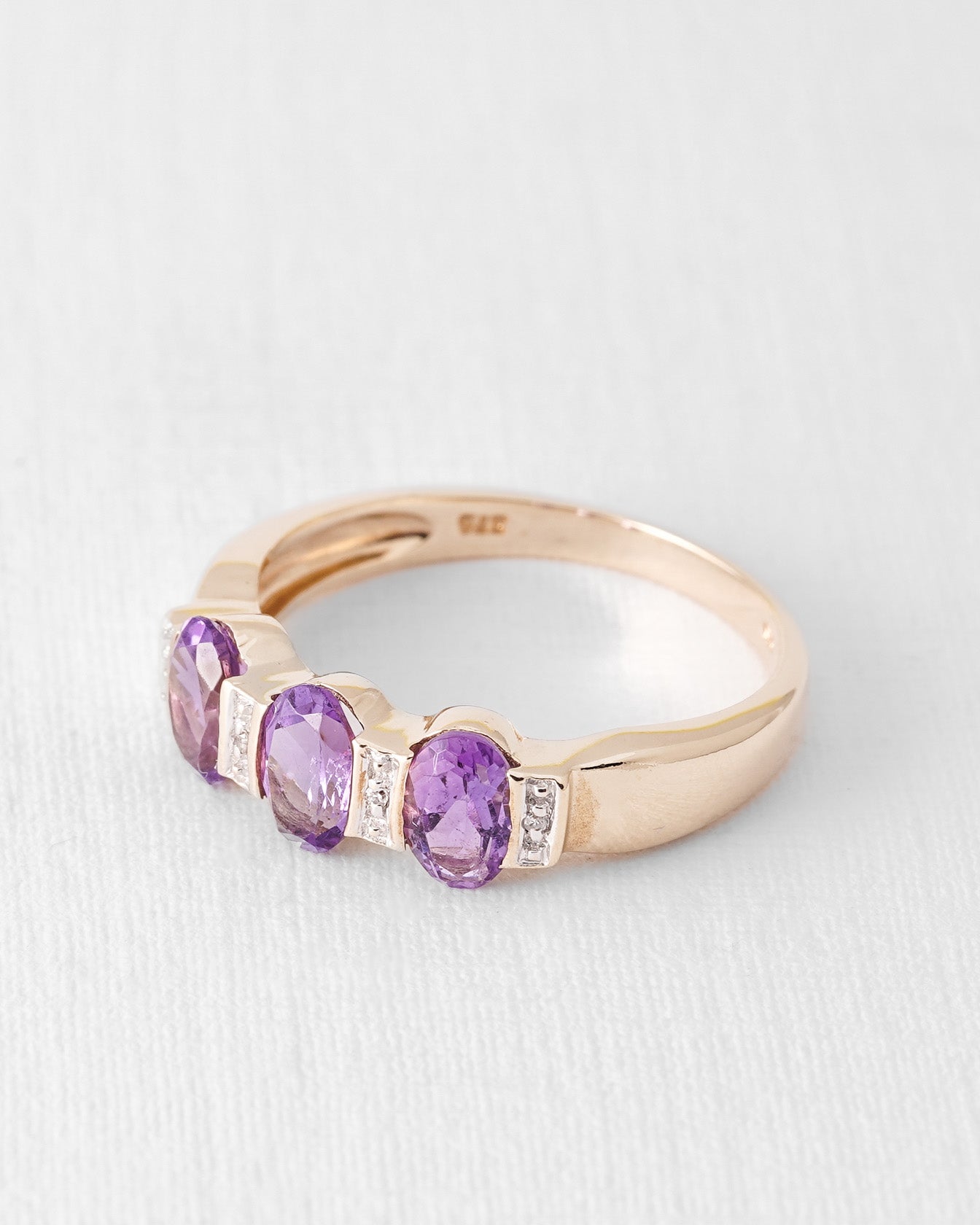 Lestine | Vintage Amethyst and Diamond Cluster Ring
