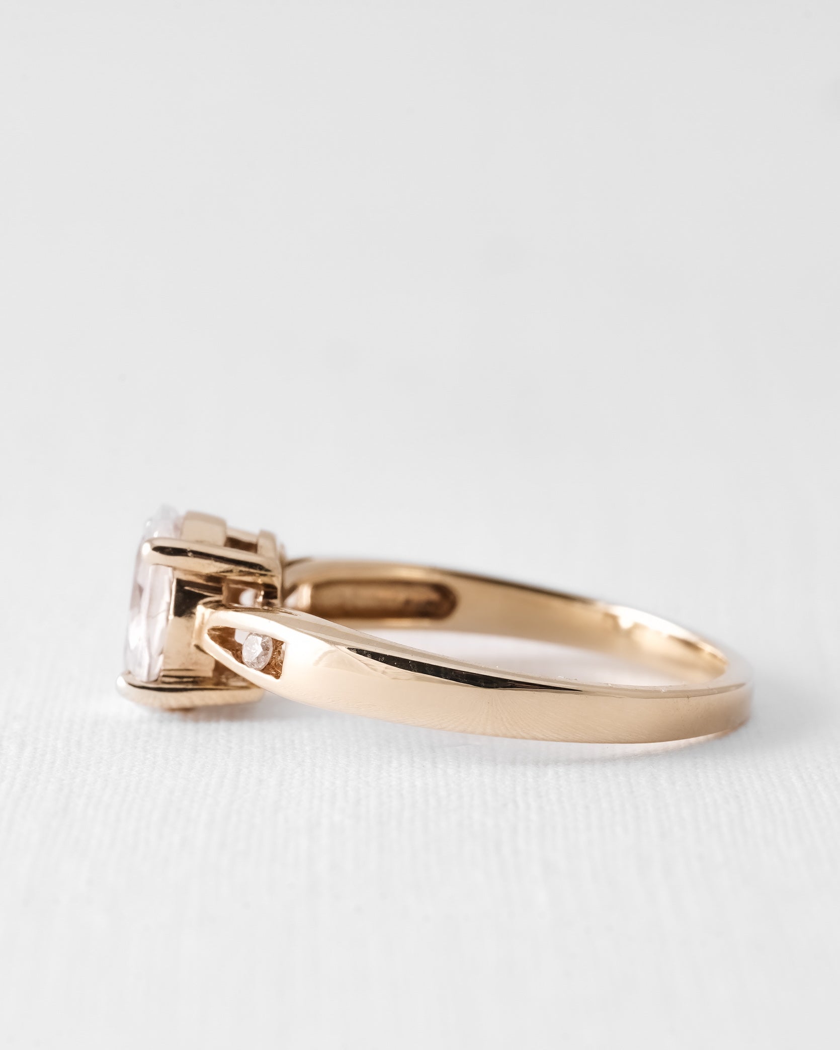 (05-03) Noéline | Vintage Aquamarijn & Diamant Ring - Menina Amsterdam