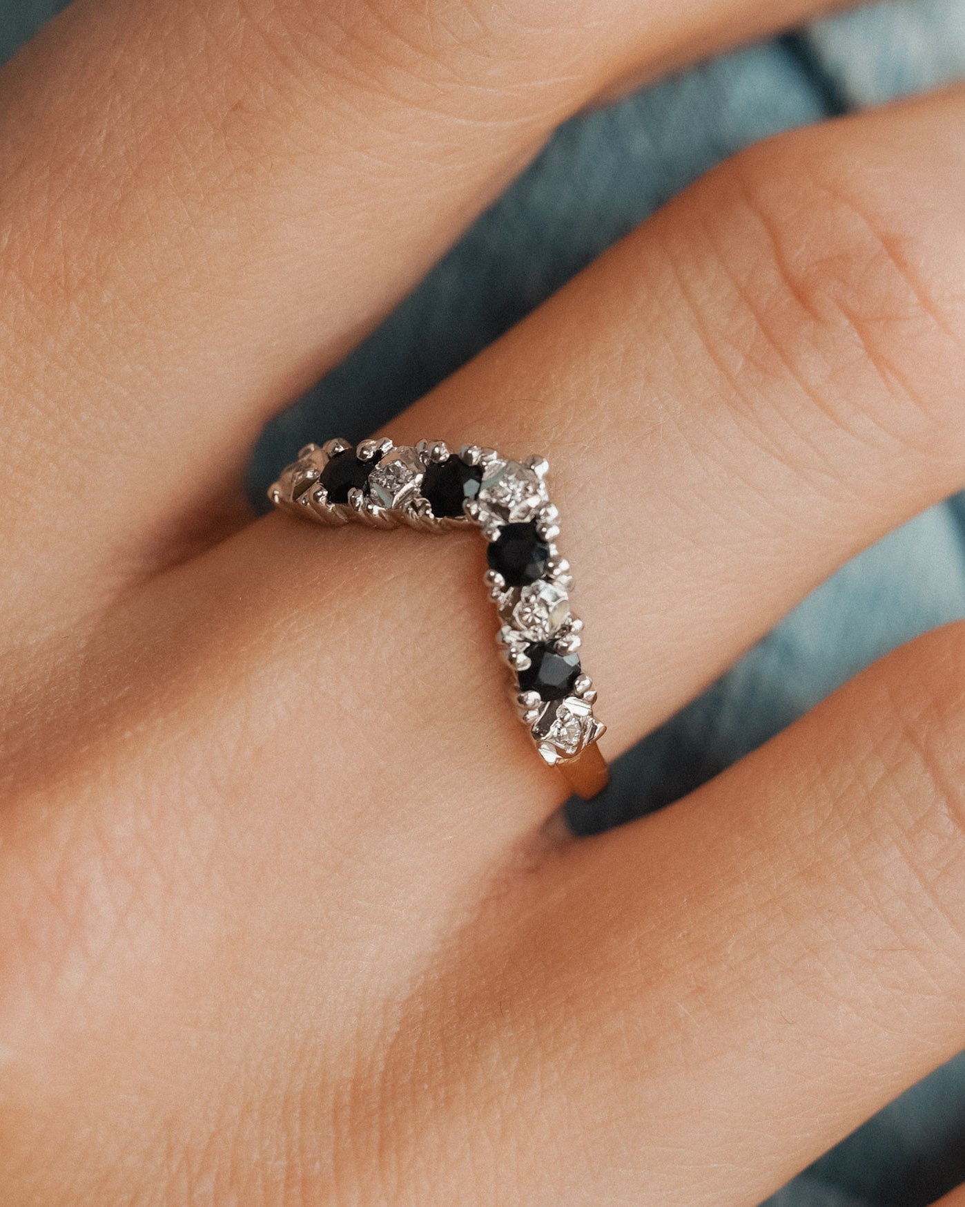 Ysoria | Vintage Saffier & Diamant Ring