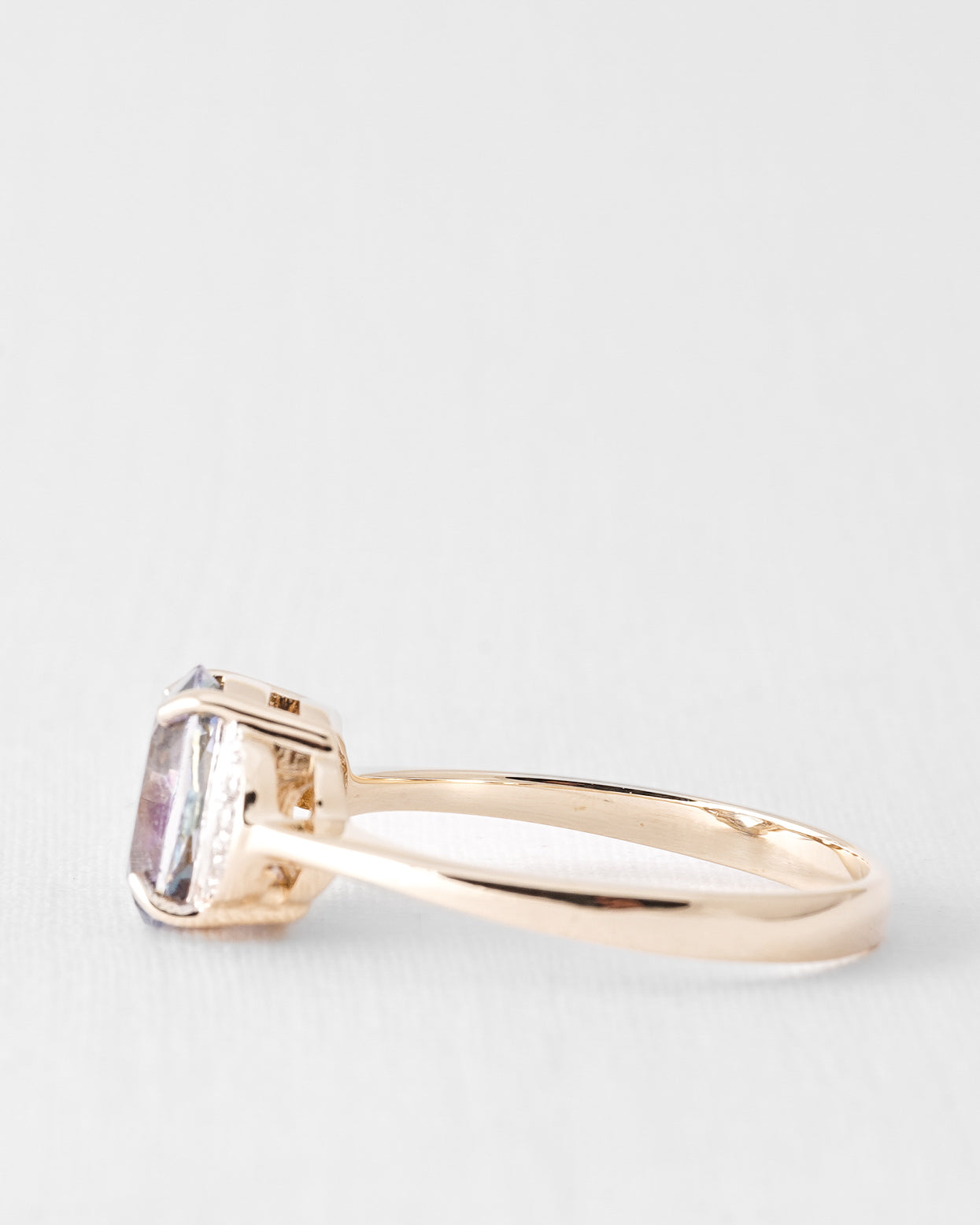 Lumi | Vintage Mystic Topaz and Diamond Solitaire Ring
