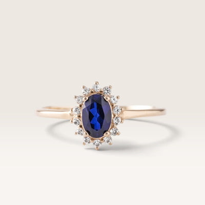 Livia | Saffier & Diamant Cluster Ring