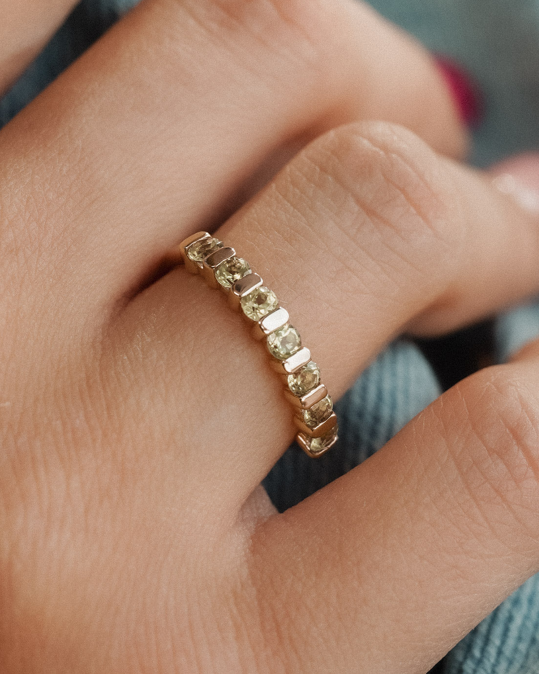 Luna | Vintage Kwarts Halve Eternity Ring