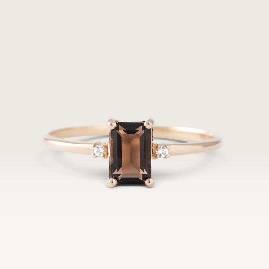 Louise | Rookkwarts Solitaire & Diamant Ring