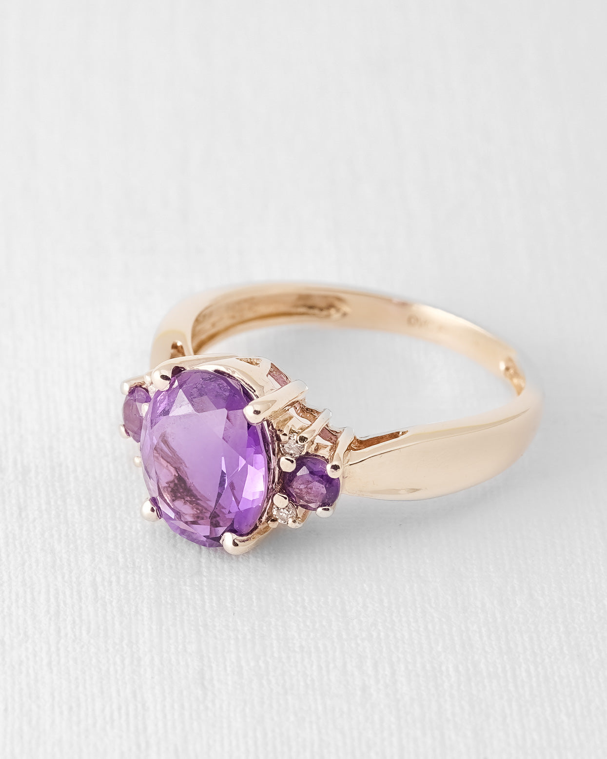 Maribel | Vintage Amethyst and Diamond Cluster Ring