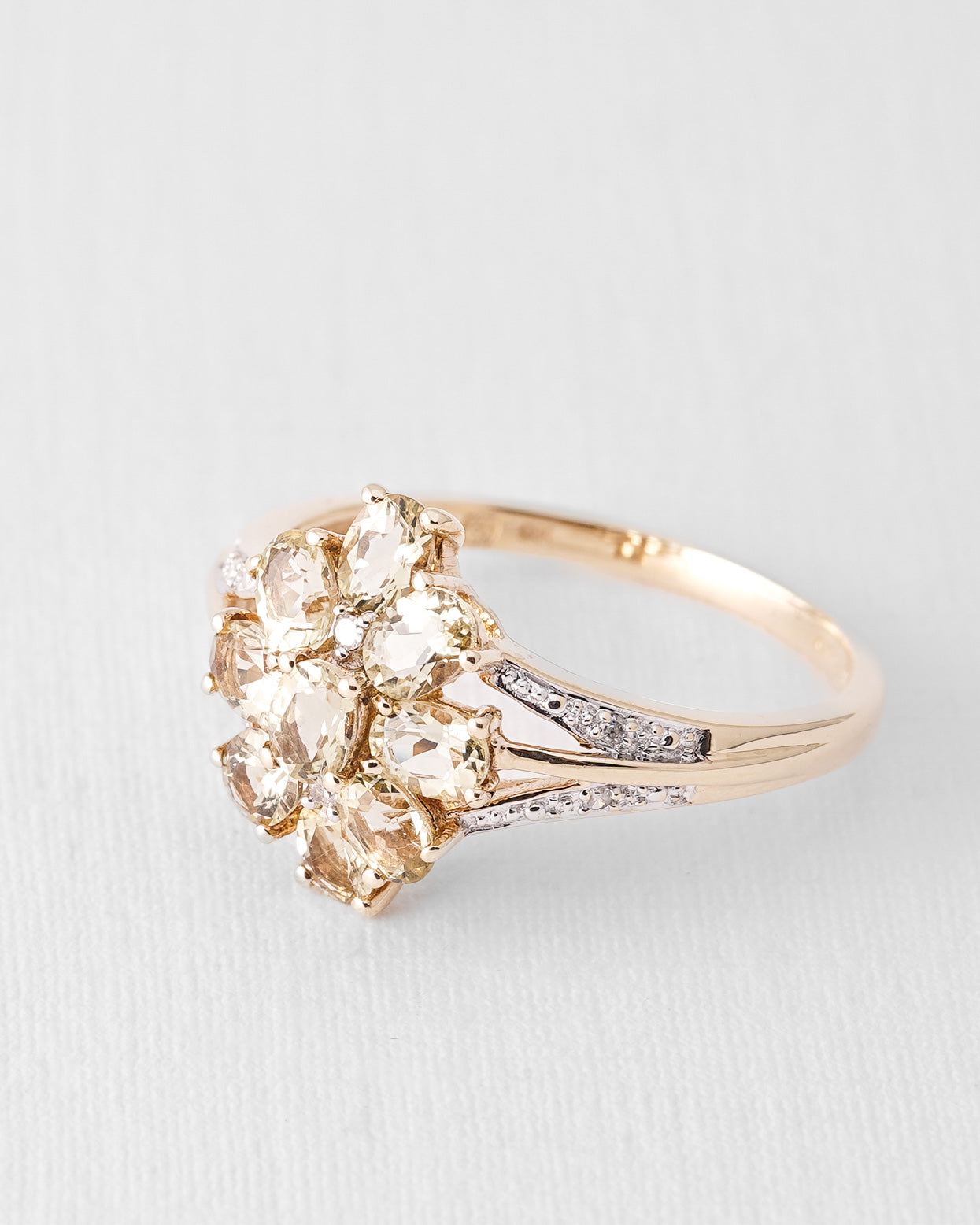 Elvarine | Vintage Quartz and Diamond Ring