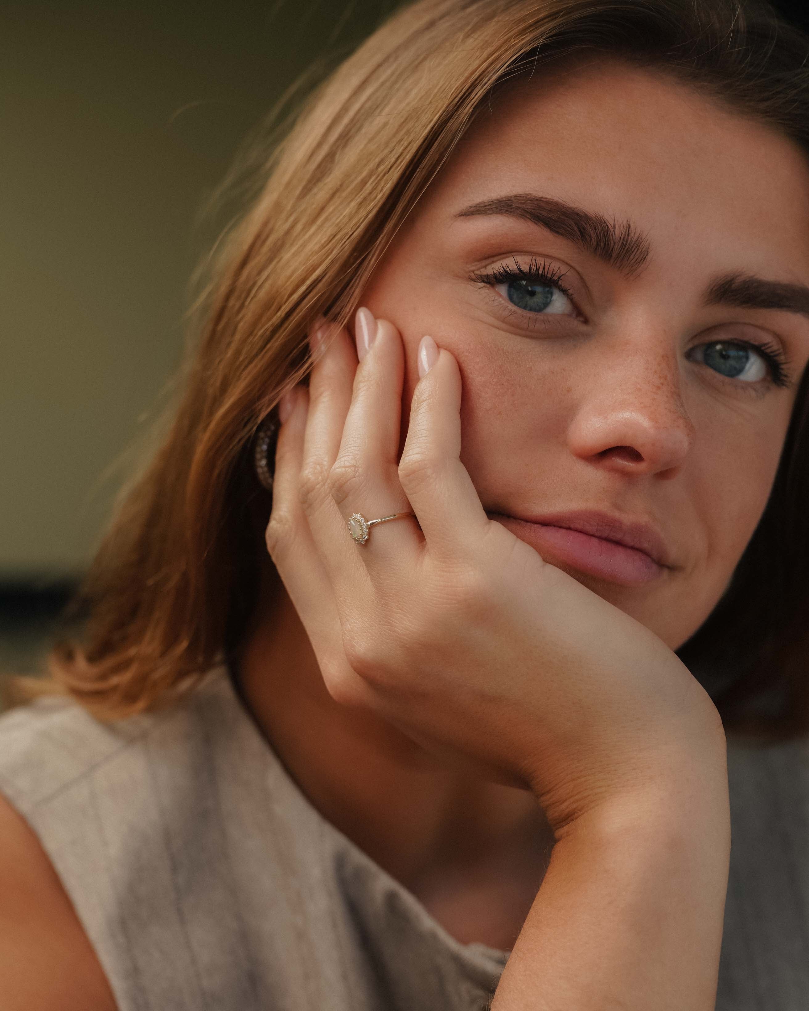 Chloe | Opaal & Diamant Cluster Ring