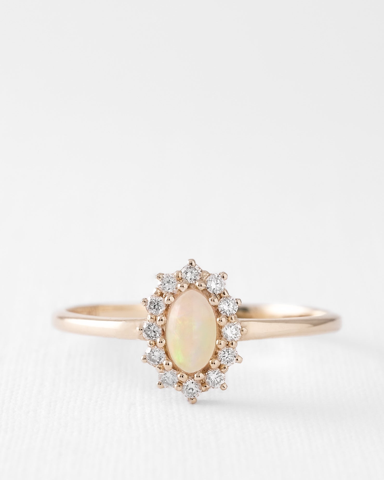 Chloe | Opaal & Diamant Cluster Ring