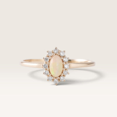 Chloe | Opaal & Diamant Cluster Ring