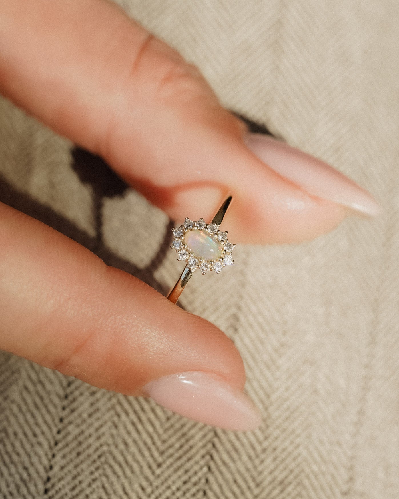 Chloe | Opaal & Diamant Cluster Ring