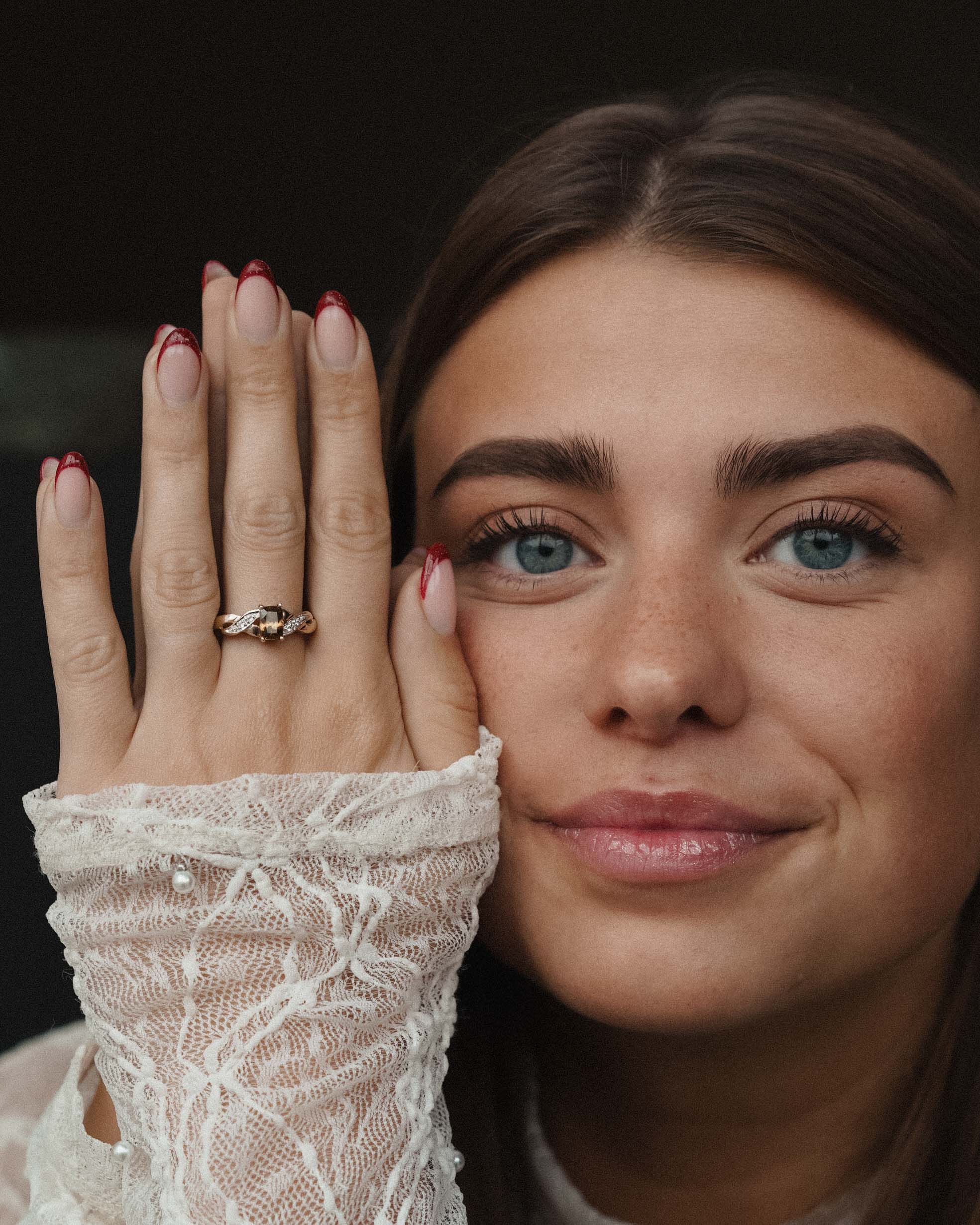 Sariel | Vintage Titanite and White Sapphire Solitaire Ring