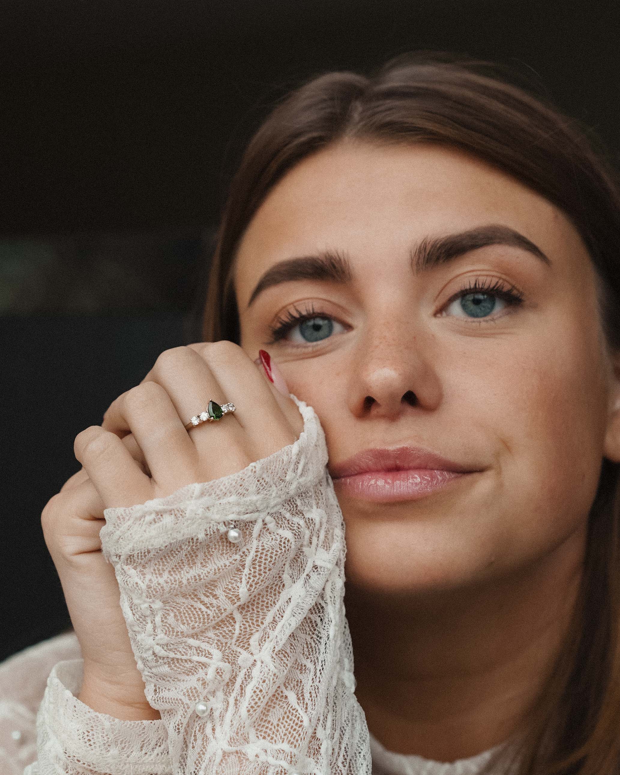 Elanira | Vintage Diopside and Zircon Ring