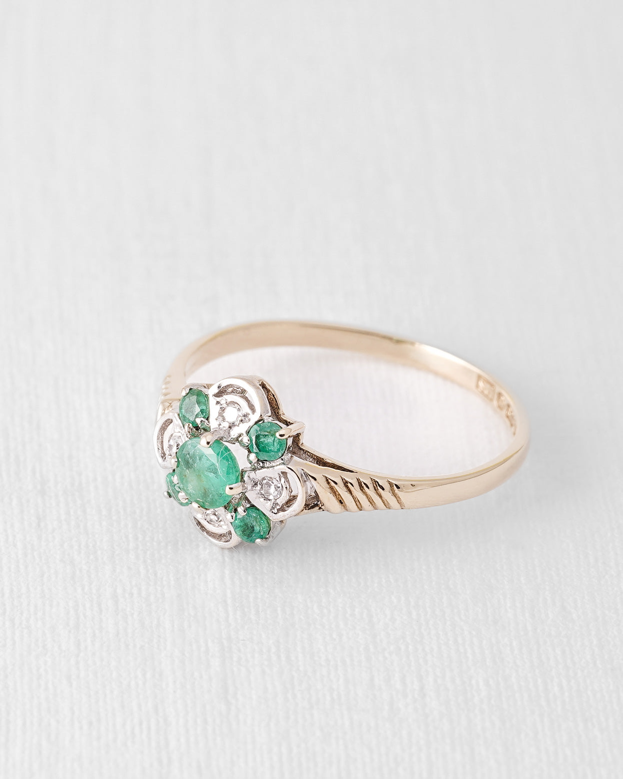 Seralyne | Vintage Emerald and Diamond Ring