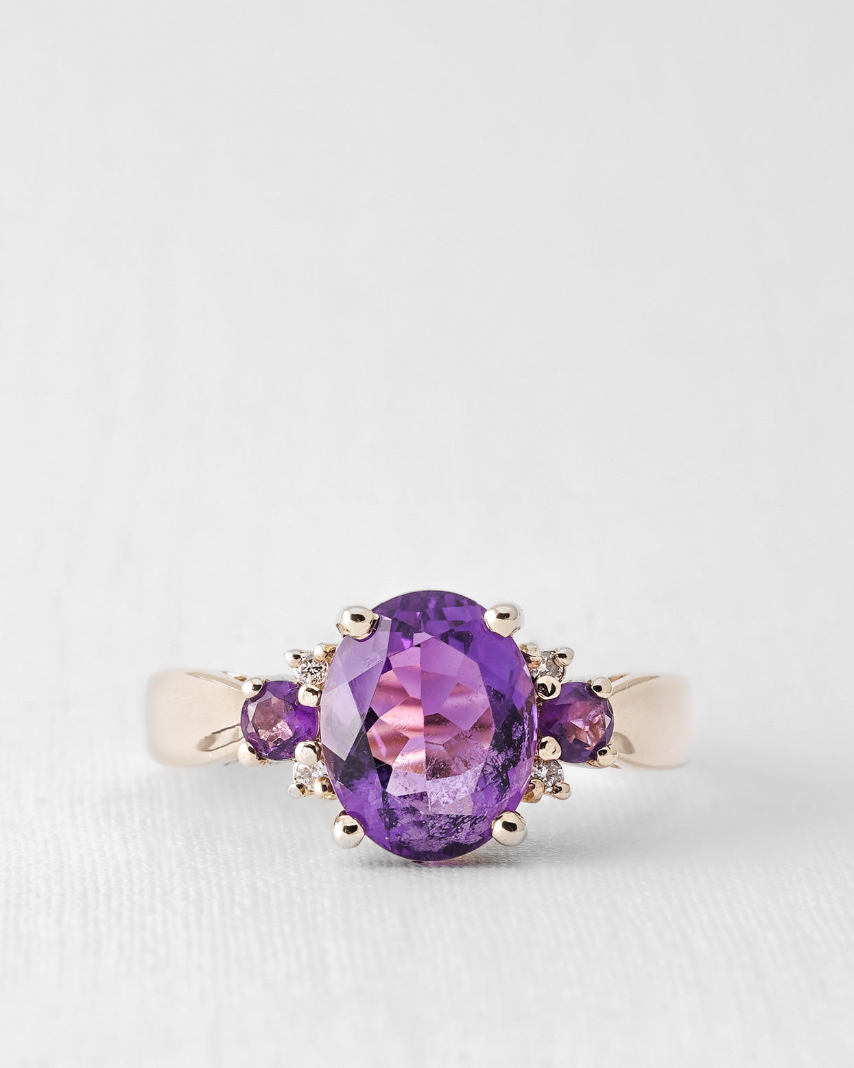 Maribel | Vintage Amethyst and Diamond Cluster Ring