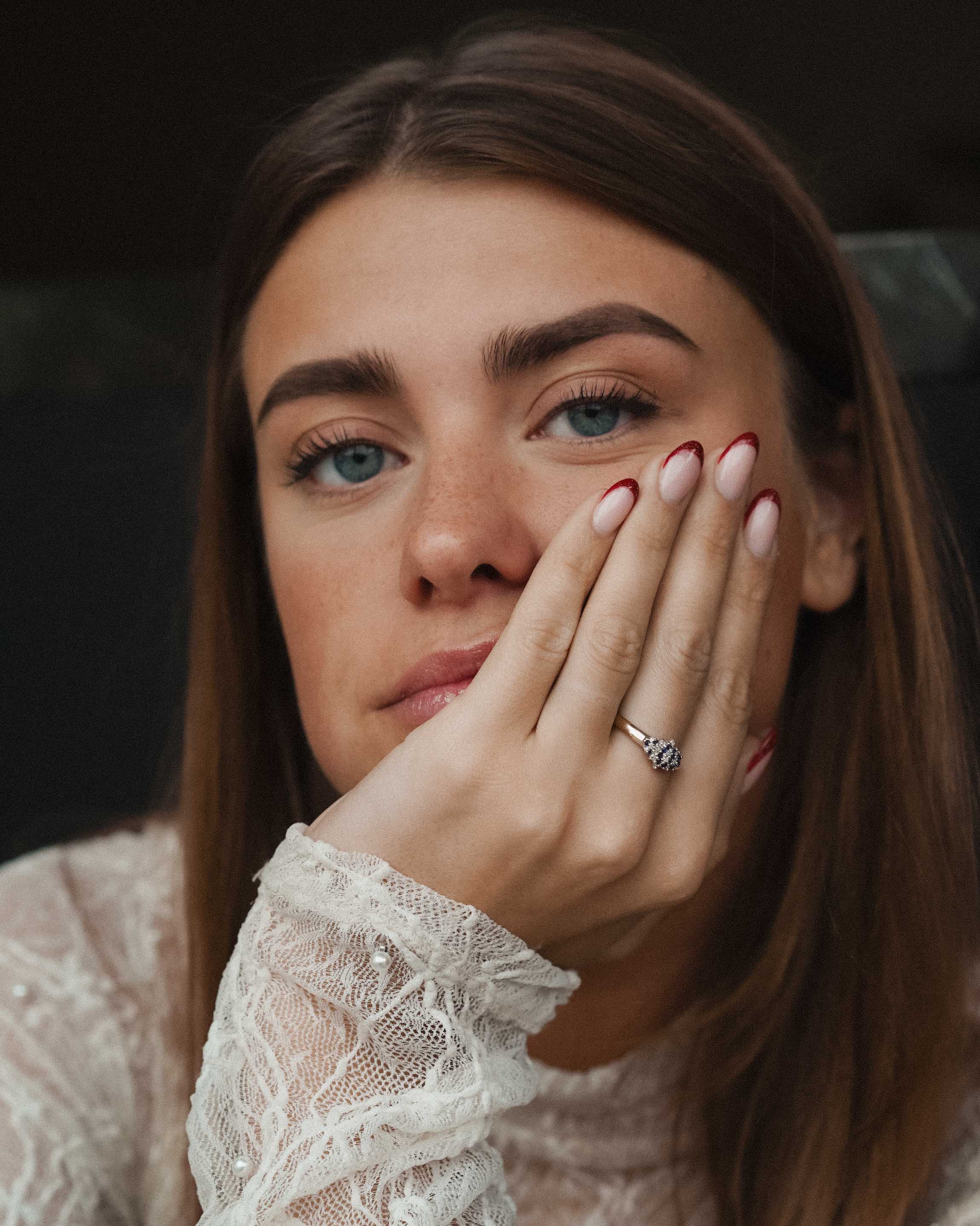 Leni | Vintage Sapphire and Diamond Cluster Ring