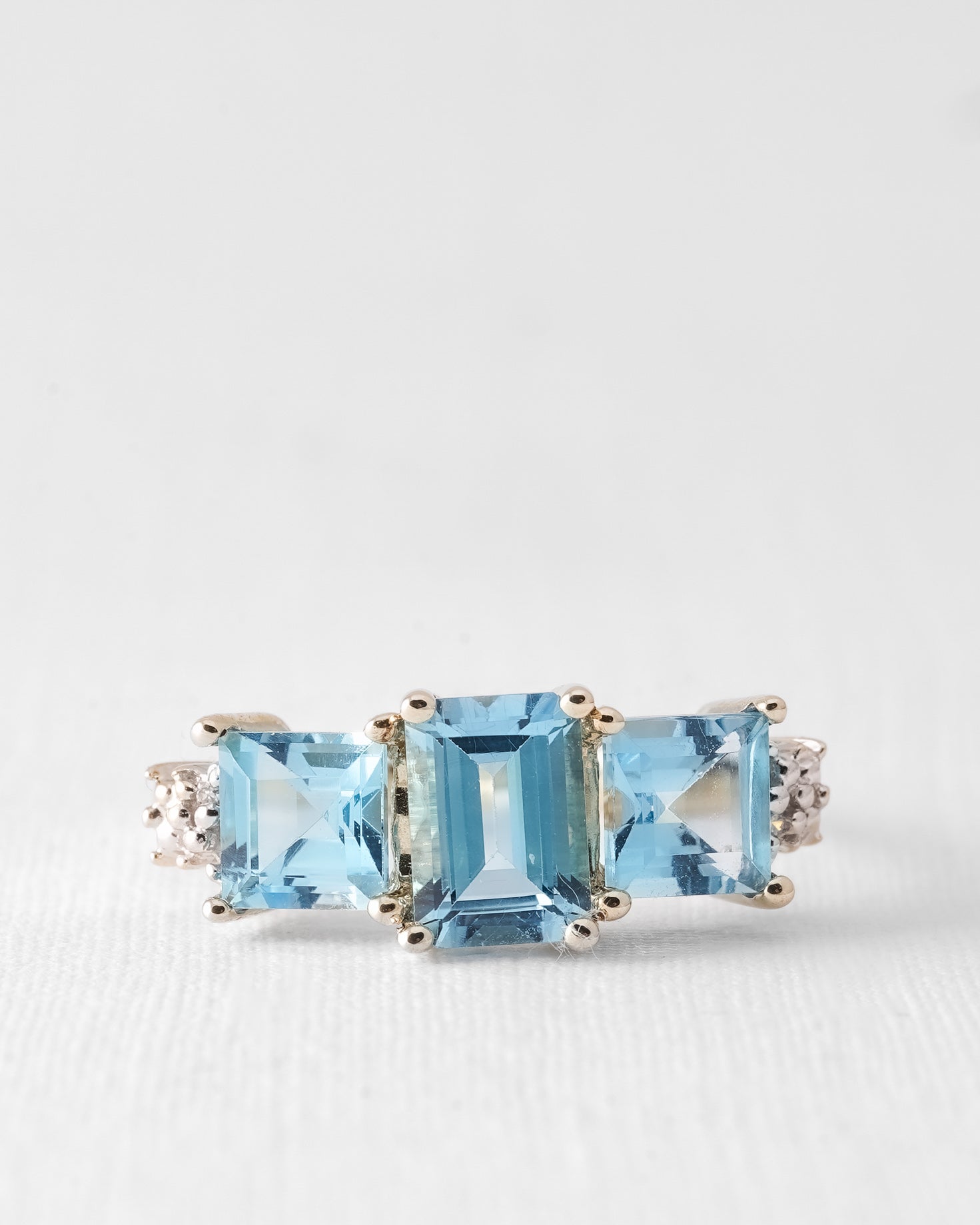 (05-03) Valentina | Vintage Topaas & Diamant Ring - Menina Amsterdam