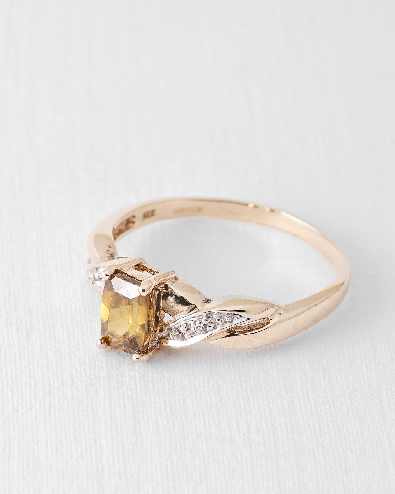 Sariel | Vintage Titanite and White Sapphire Solitaire Ring