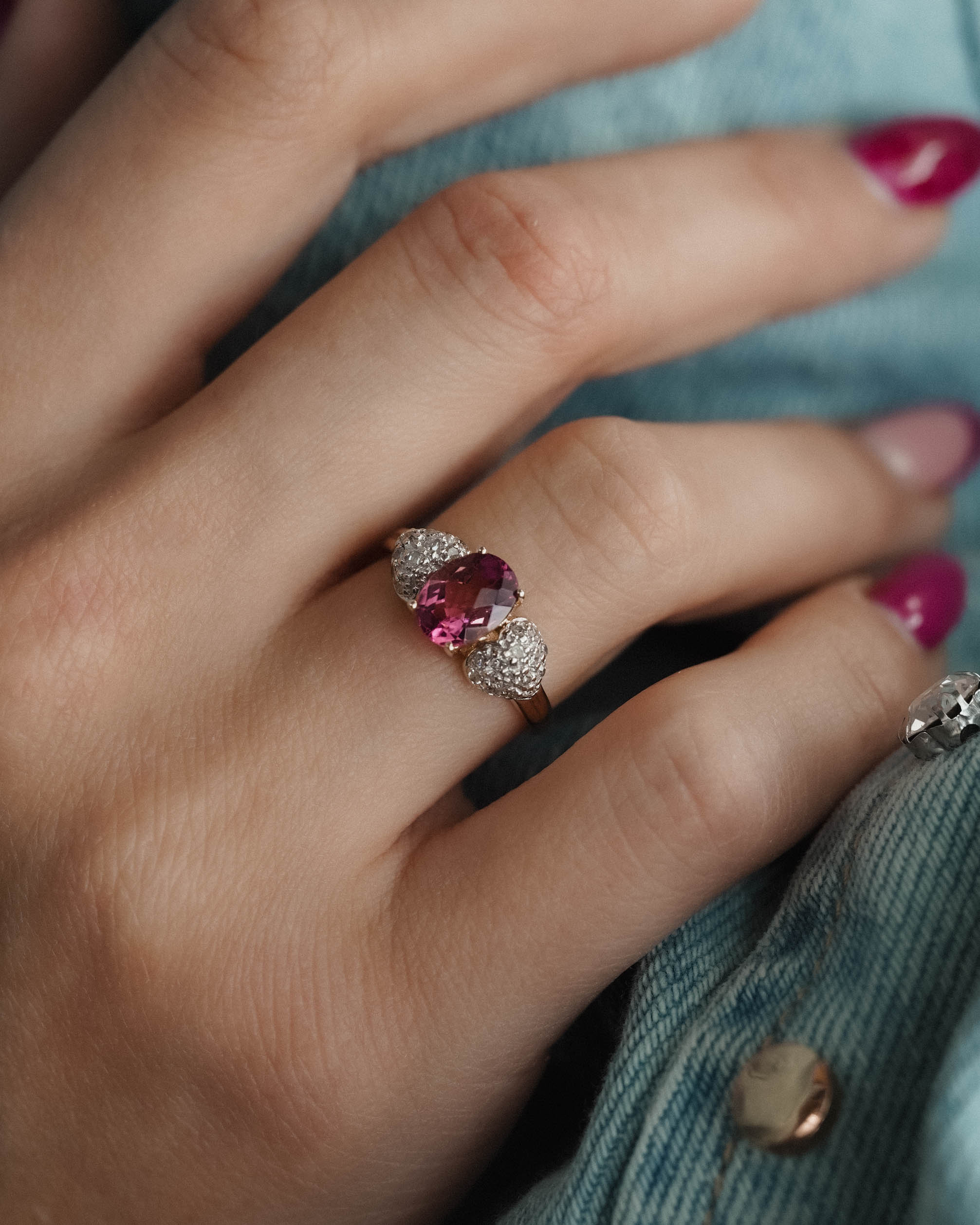 Maravelle | Vintage Toermalijn & Diamant Dress Ring