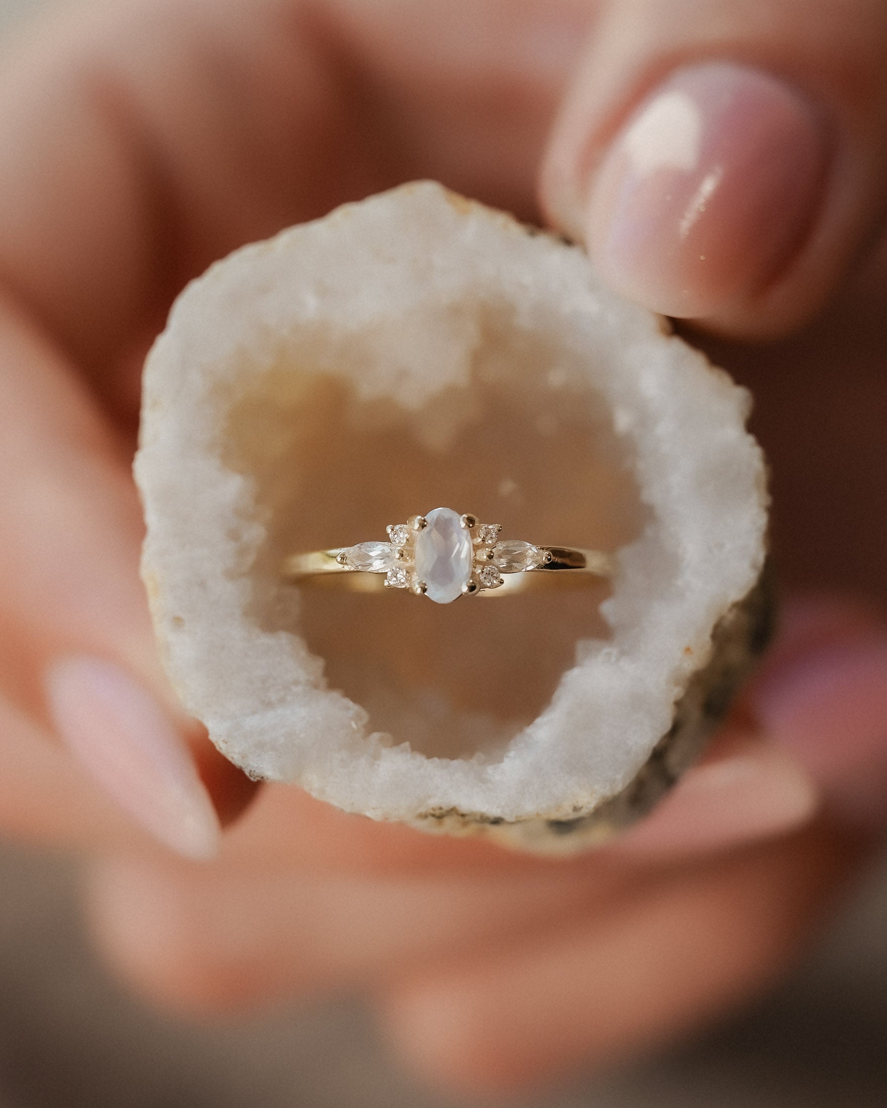 Camille | Maansteen & Diamant Ring