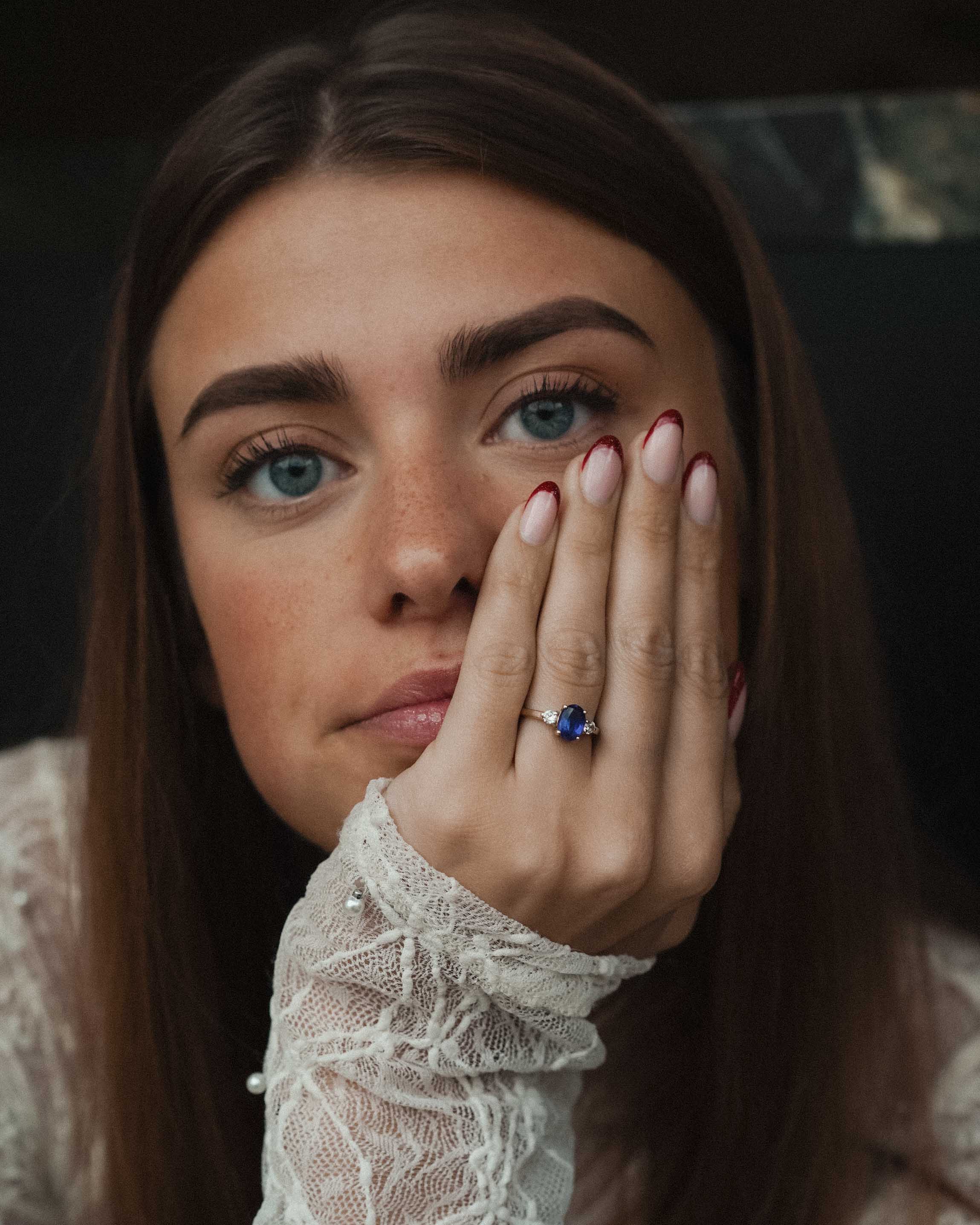Kyra | Vintage Kyanite and White Sapphire Solitaire Ring