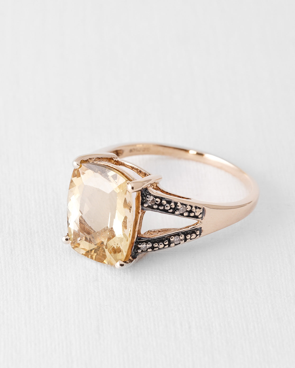 Cira | Vintage Citrine and Diamond Dress Ring