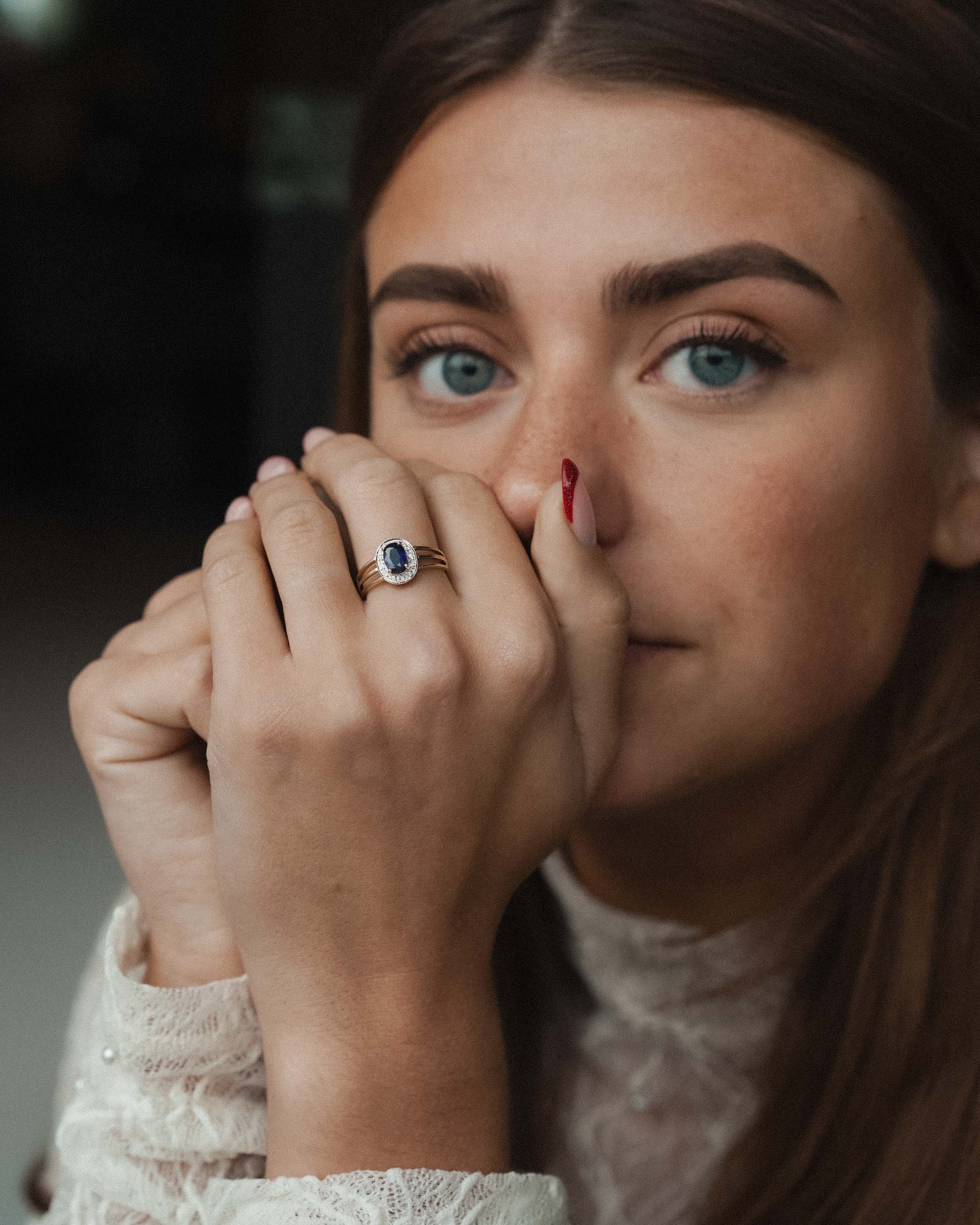 Elara | Vintage Kyanite and White Sapphire Solitaire Ring