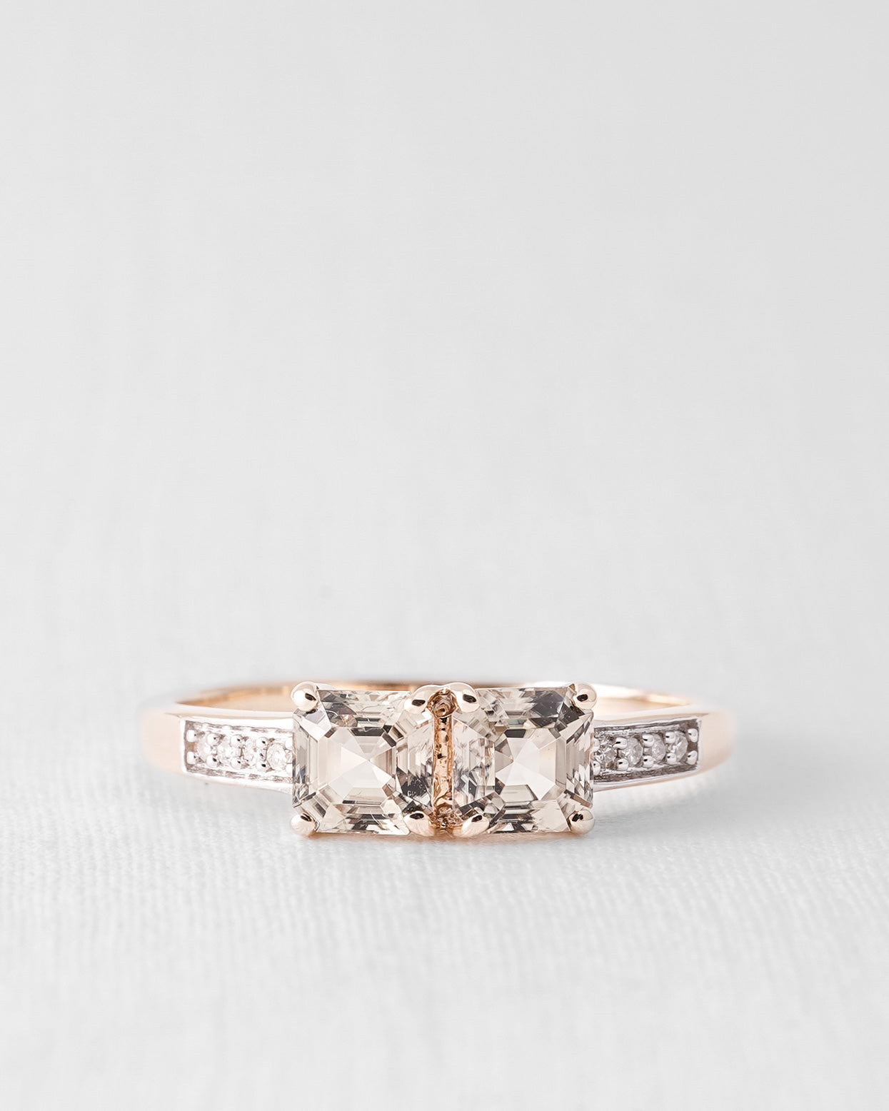 Caralune | Vintage Quartz and Diamond Solitaire Ring