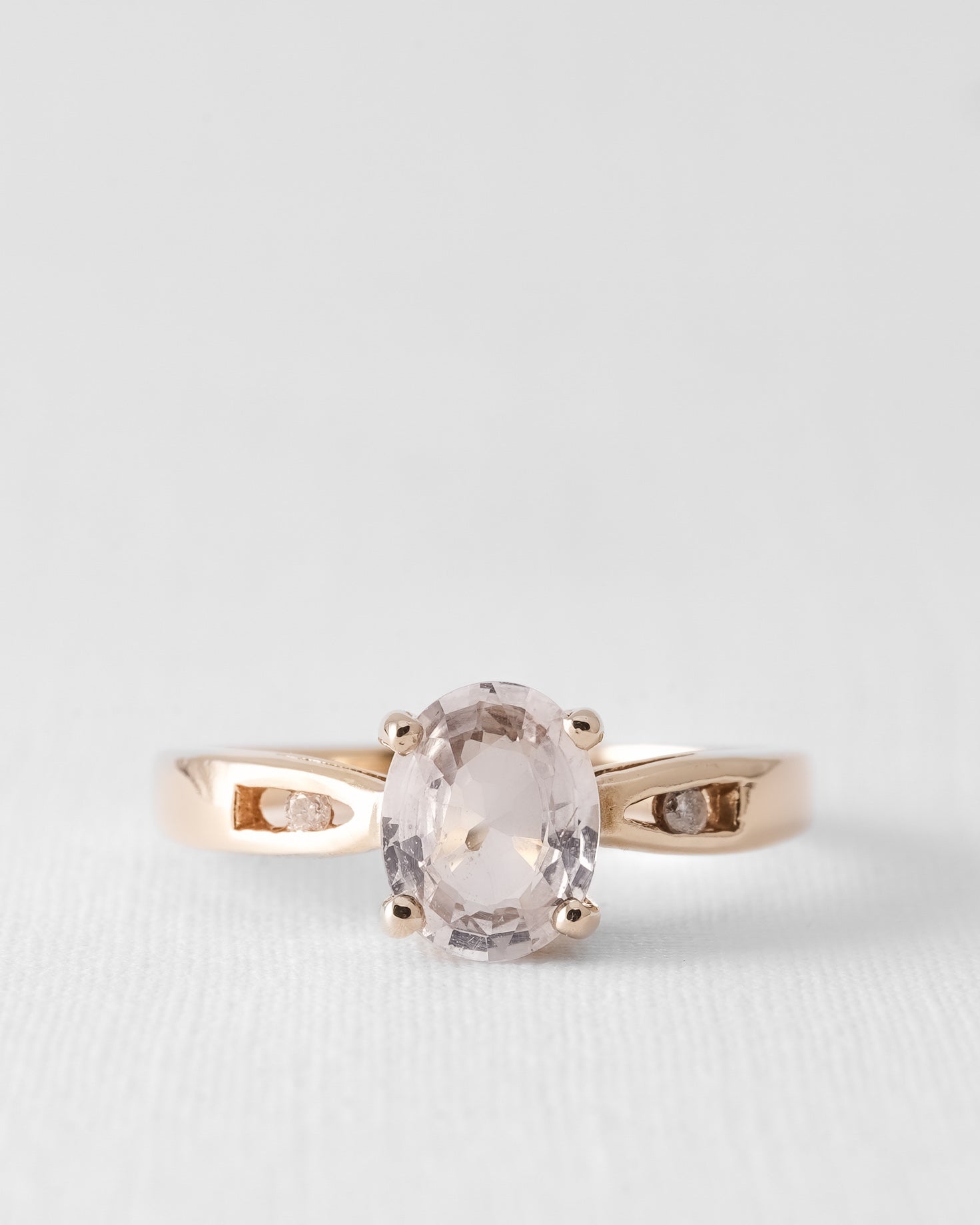 (05-03) Noéline | Vintage Aquamarijn & Diamant Ring - Menina Amsterdam