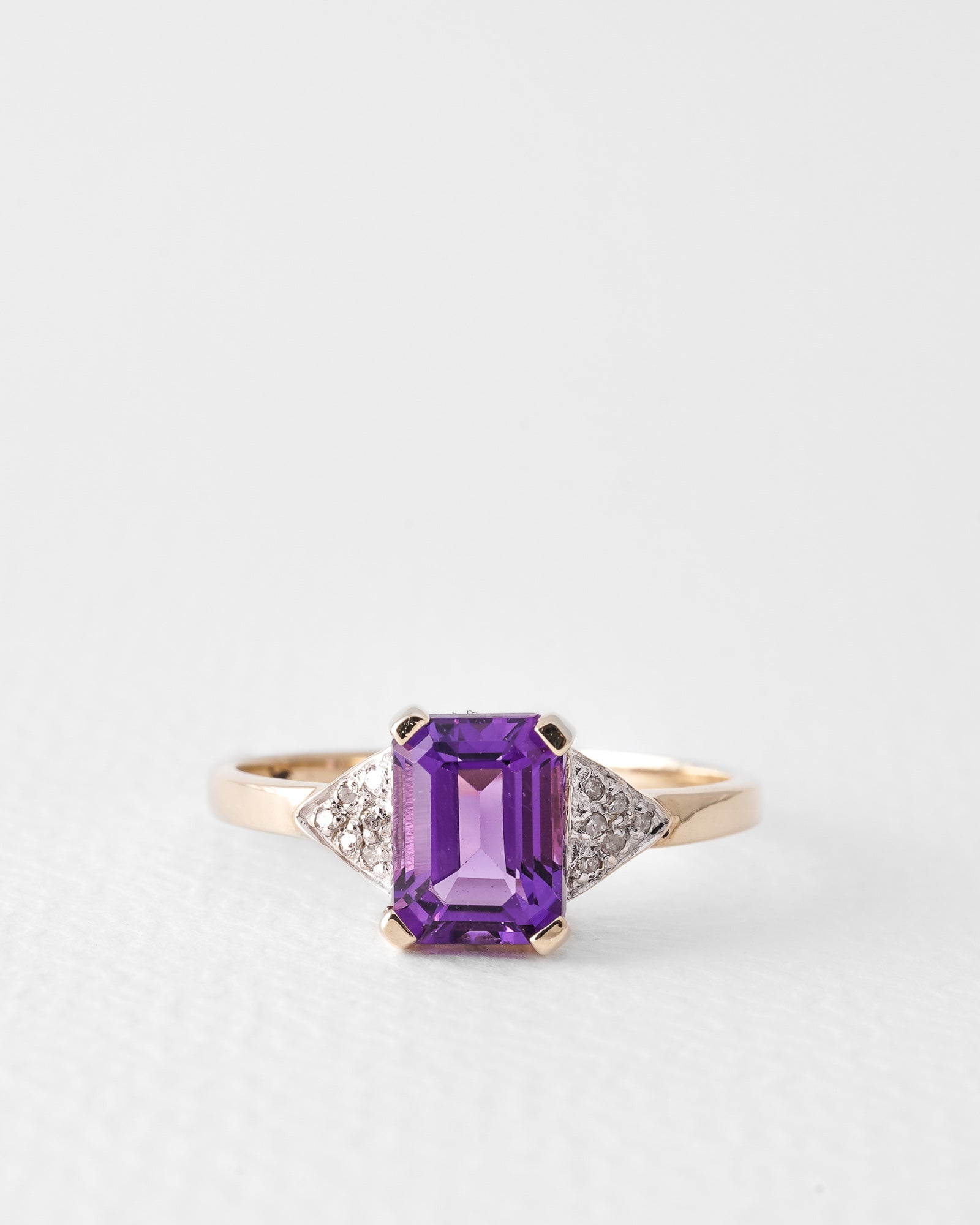 Camille | Vintage Amethist Solitaire & Diamant Cluster