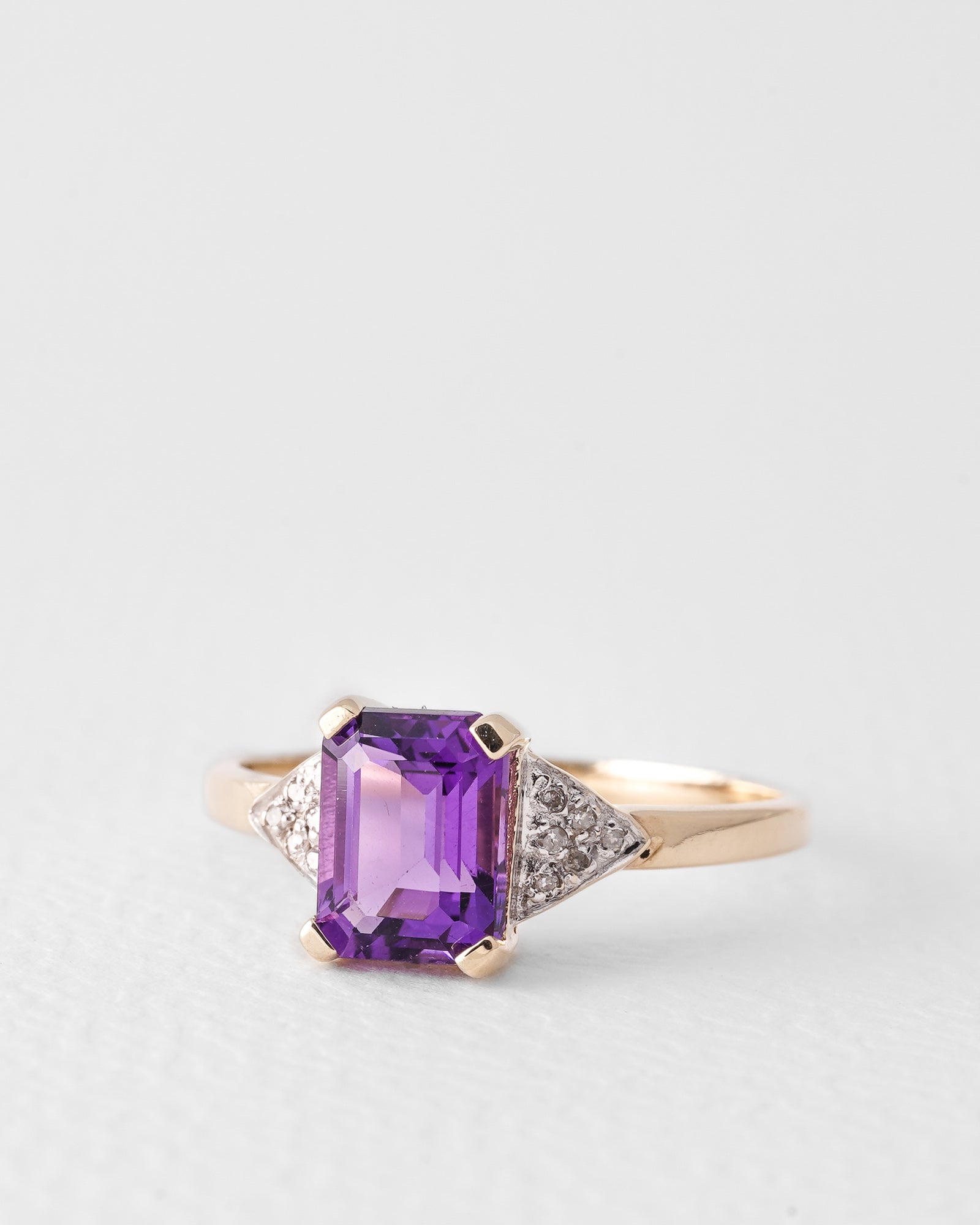 Camille | Vintage Amethist Solitaire & Diamant Cluster