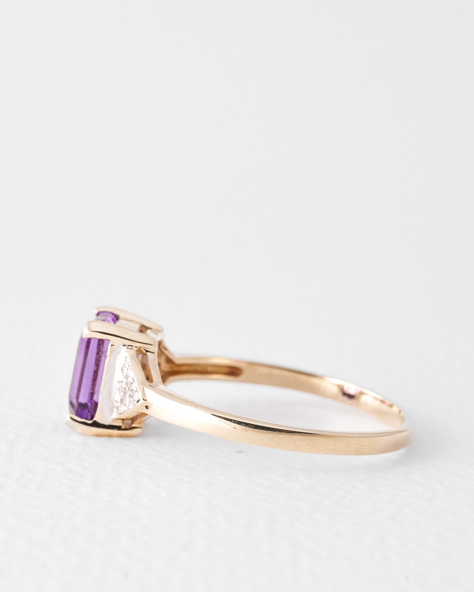 Camille | Vintage Amethist Solitaire & Diamant Cluster