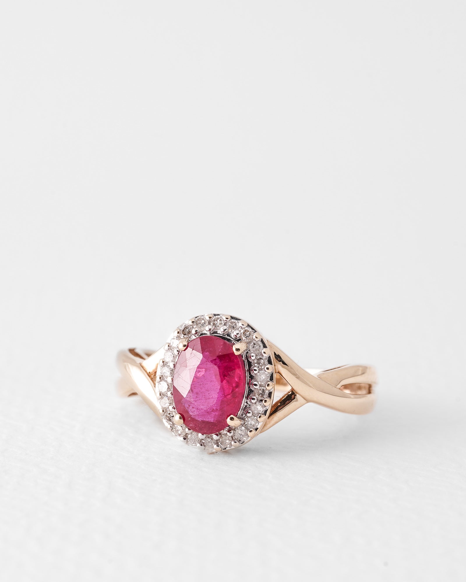 Noémie | Vintage Robijn & Diamant Cluster