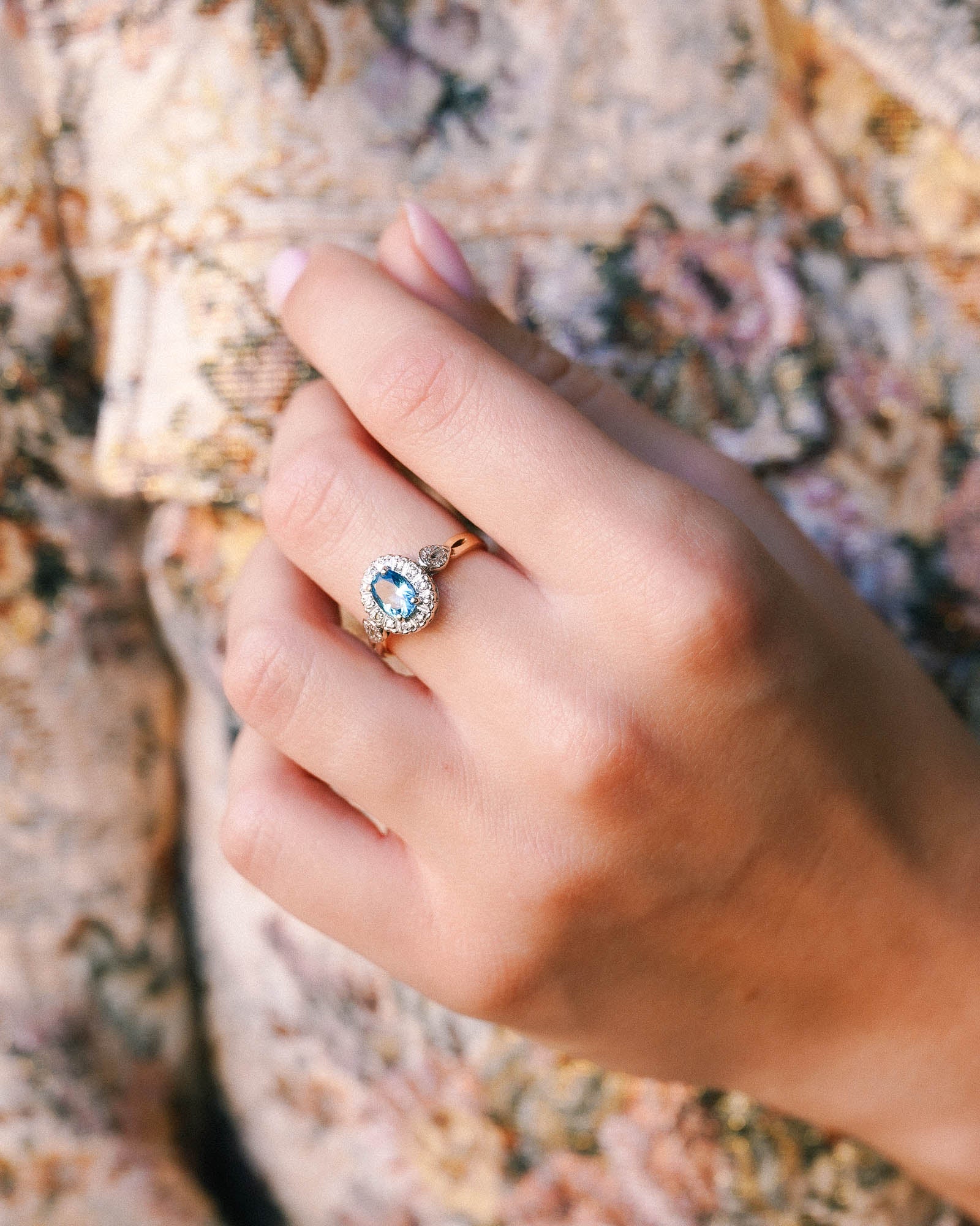 Cressida | Vintage Topaas & Diamant Cluster