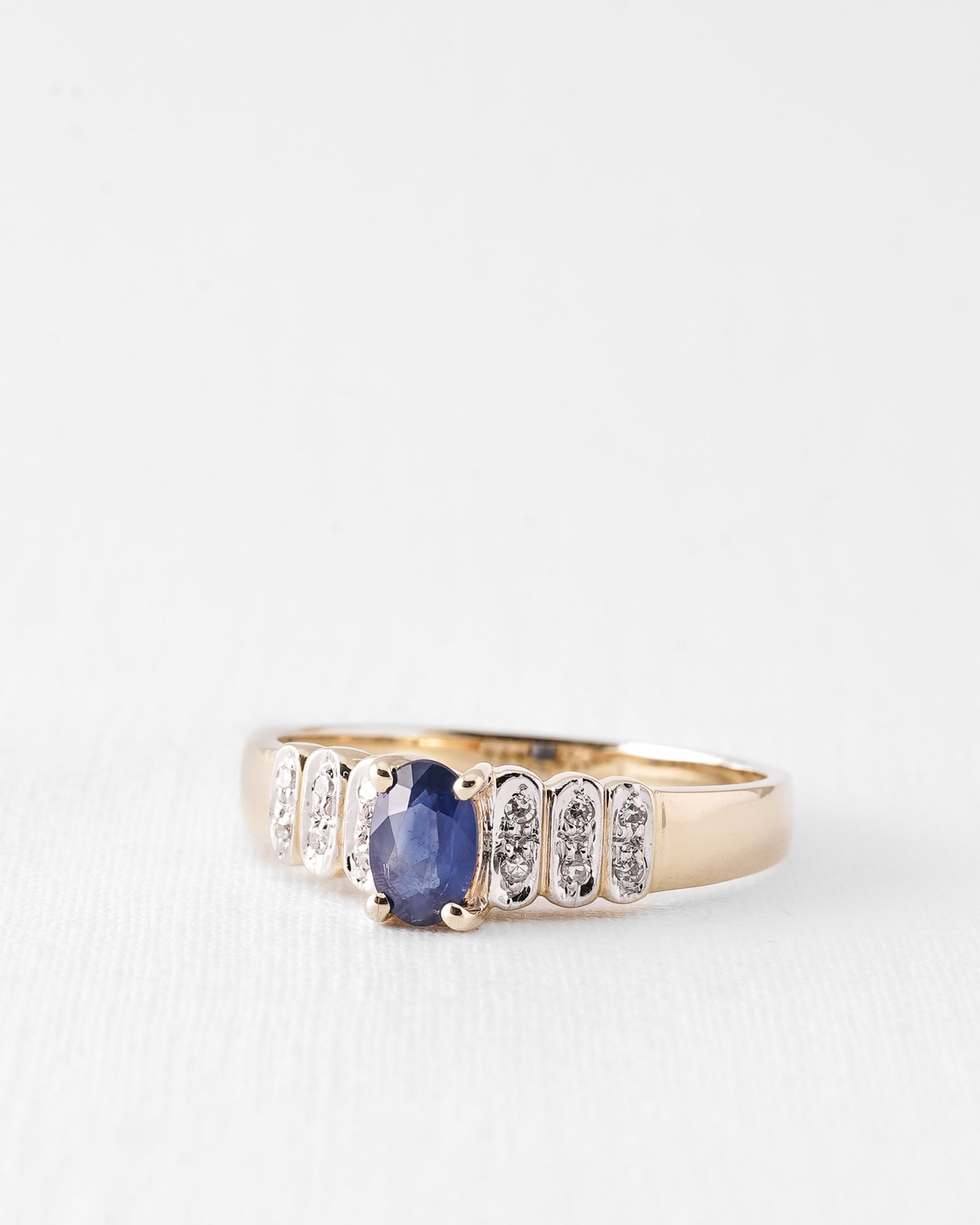 Lyra | Vintage ring Saffier & Diamant