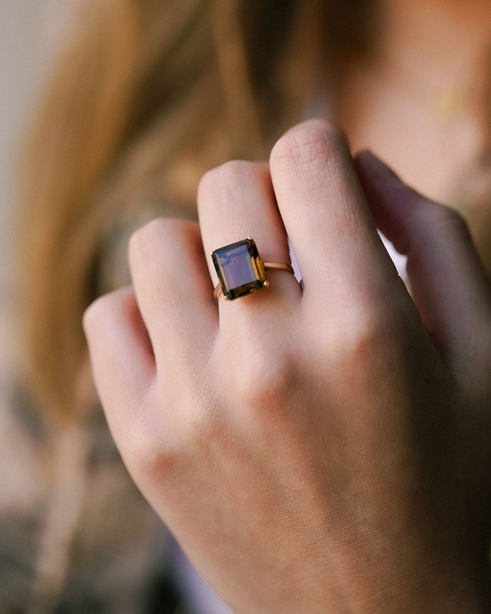 Mayke | Vintage Smokey Kwarts Solitaire