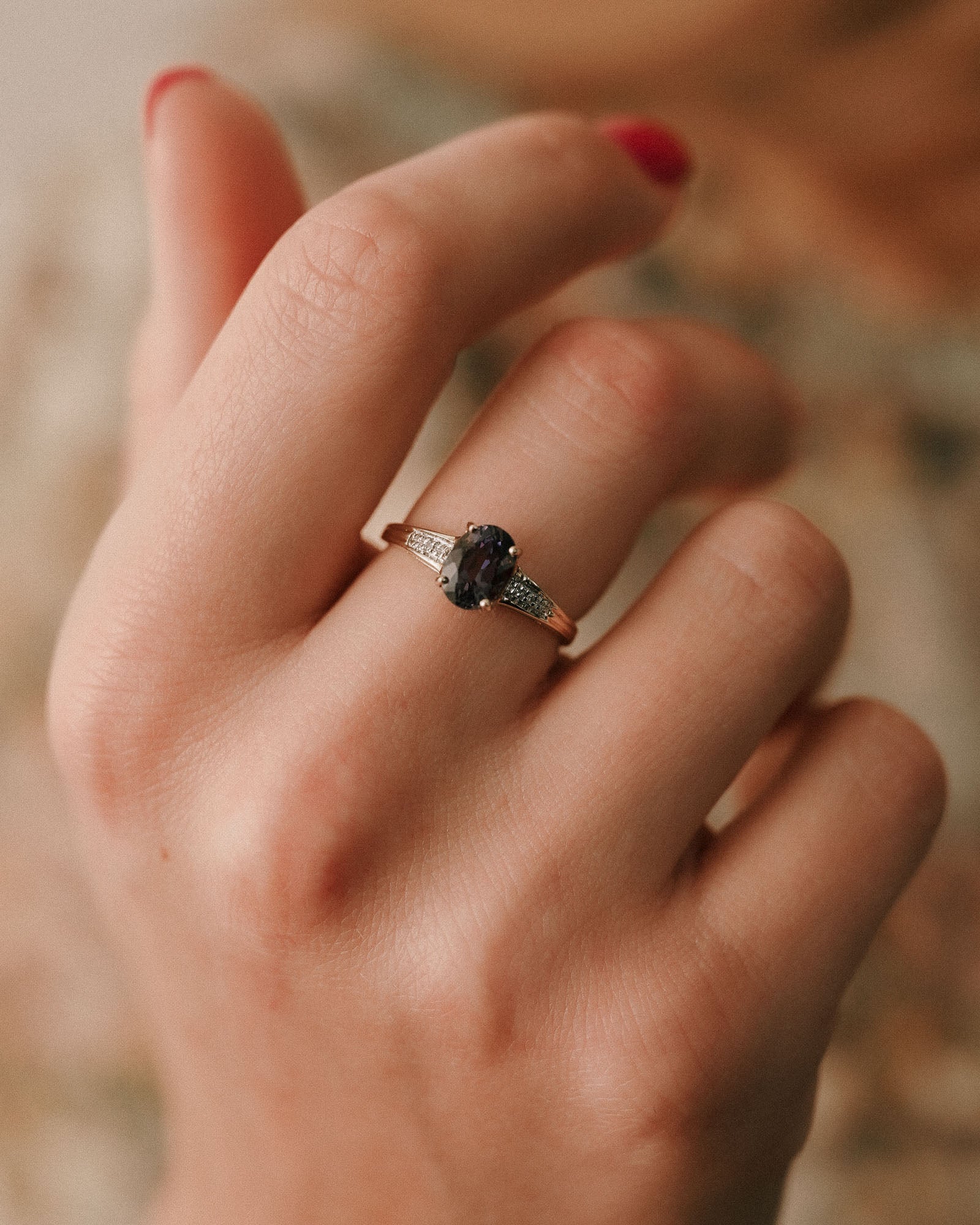 Brielle | Vintage Kwarts Solitaire & Diamant Details