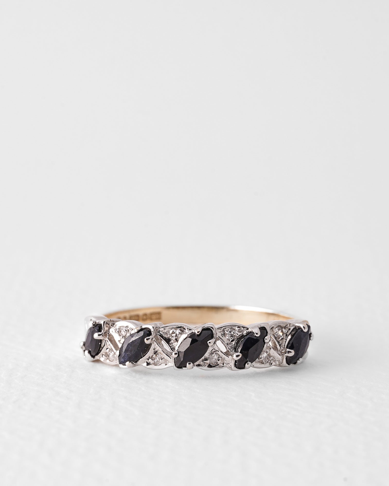 Elara | Vintage ring Saffier & Diamant