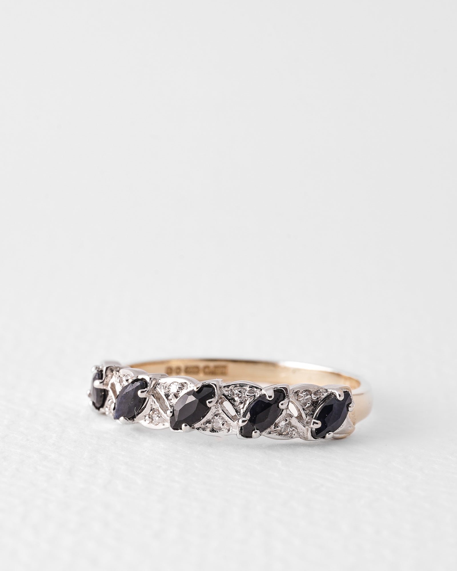 Elara | Vintage ring Saffier & Diamant