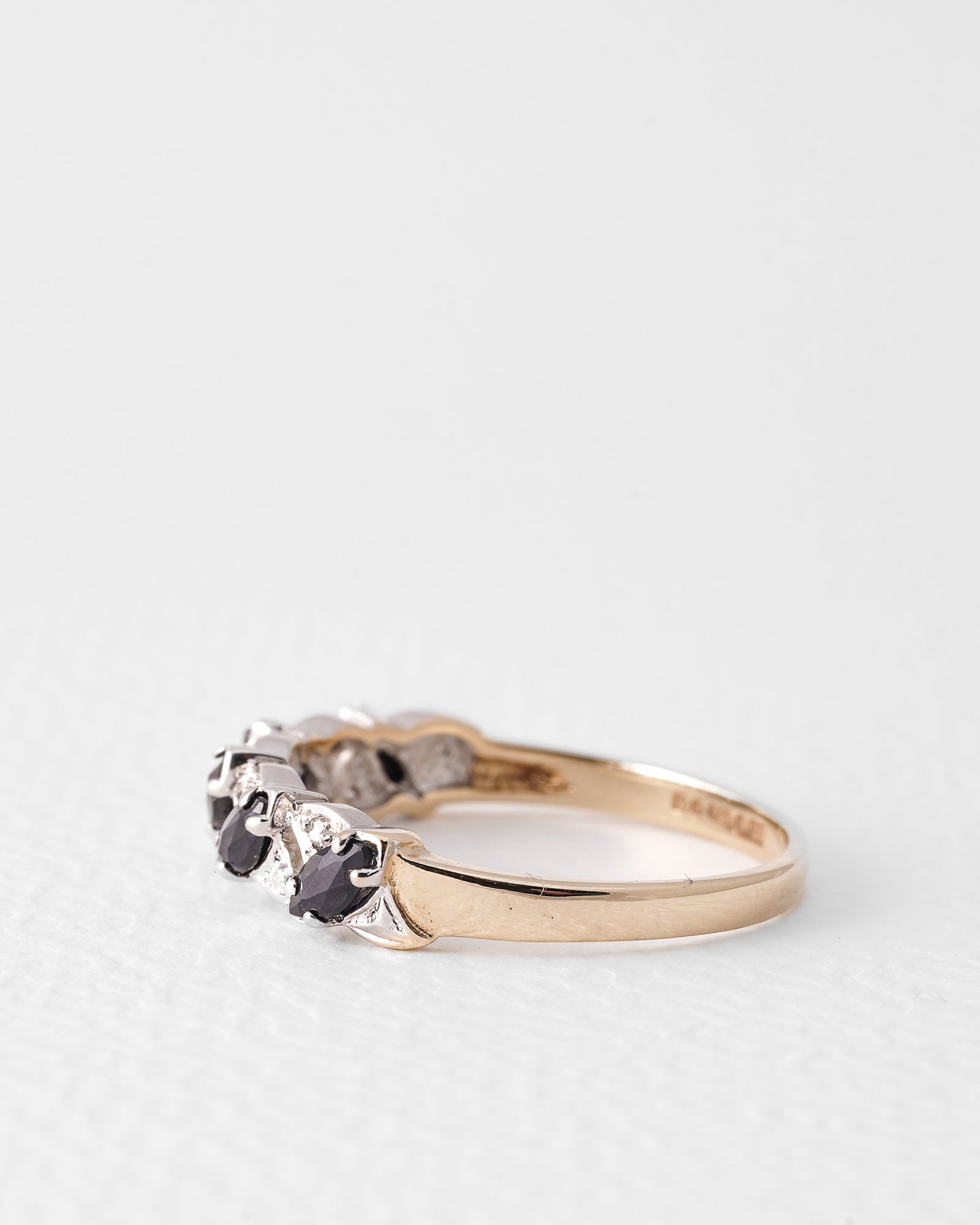 Elara | Vintage ring Saffier & Diamant