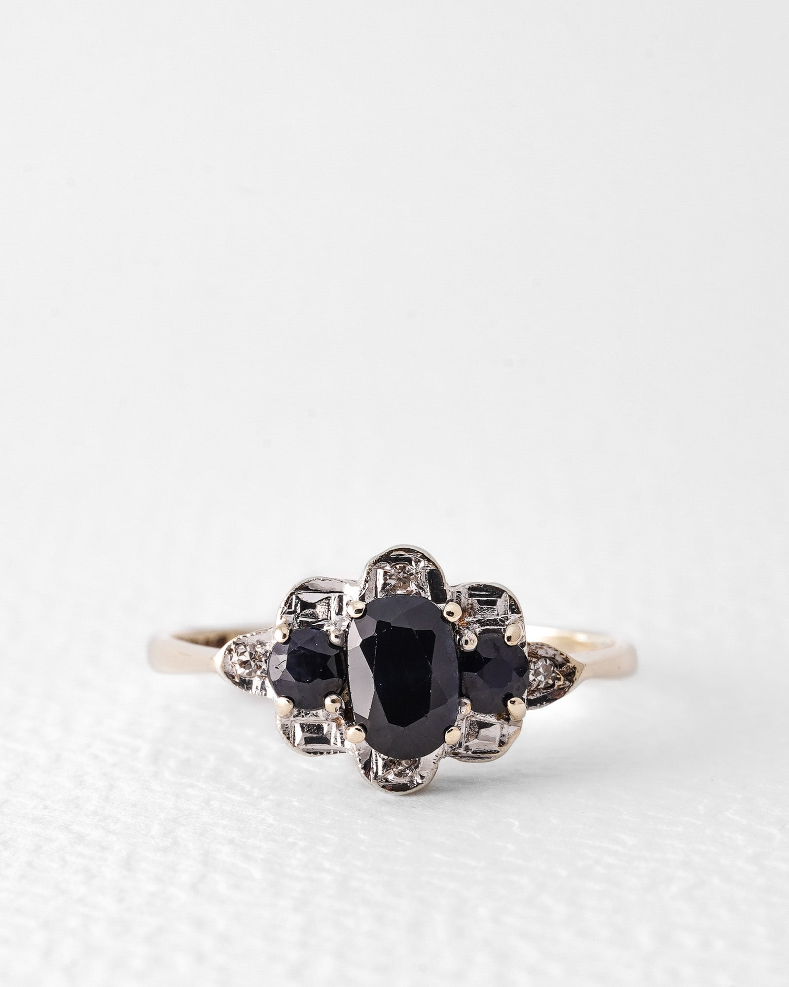 Rafaela | Vintage Saffier & Diamant Cluster