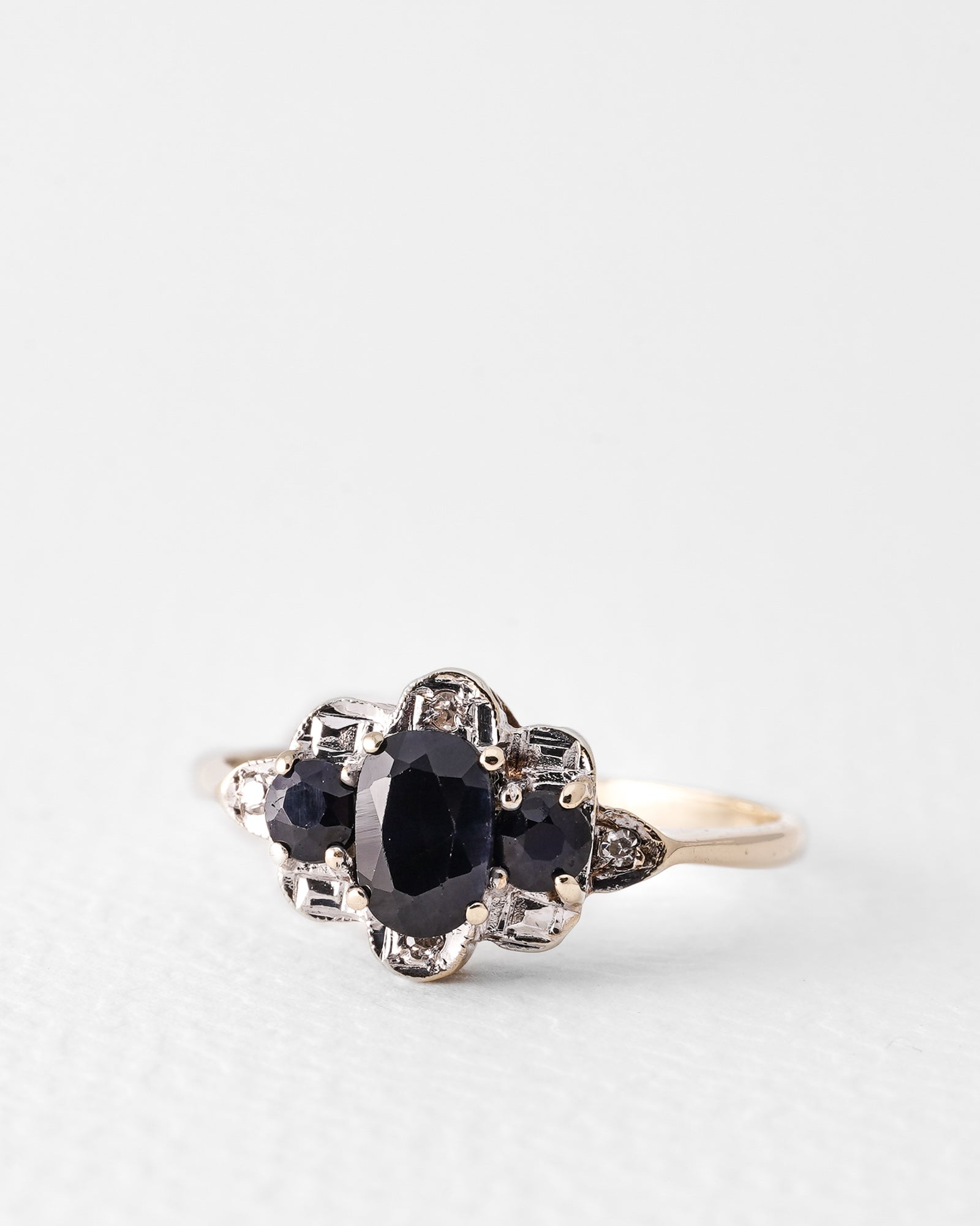 Rafaela | Vintage Saffier & Diamant Cluster