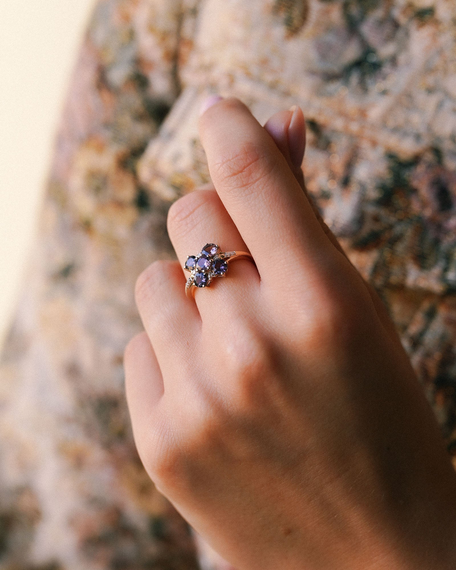 Fiorella | Vintage Tanzaniet & Diamant Bloem