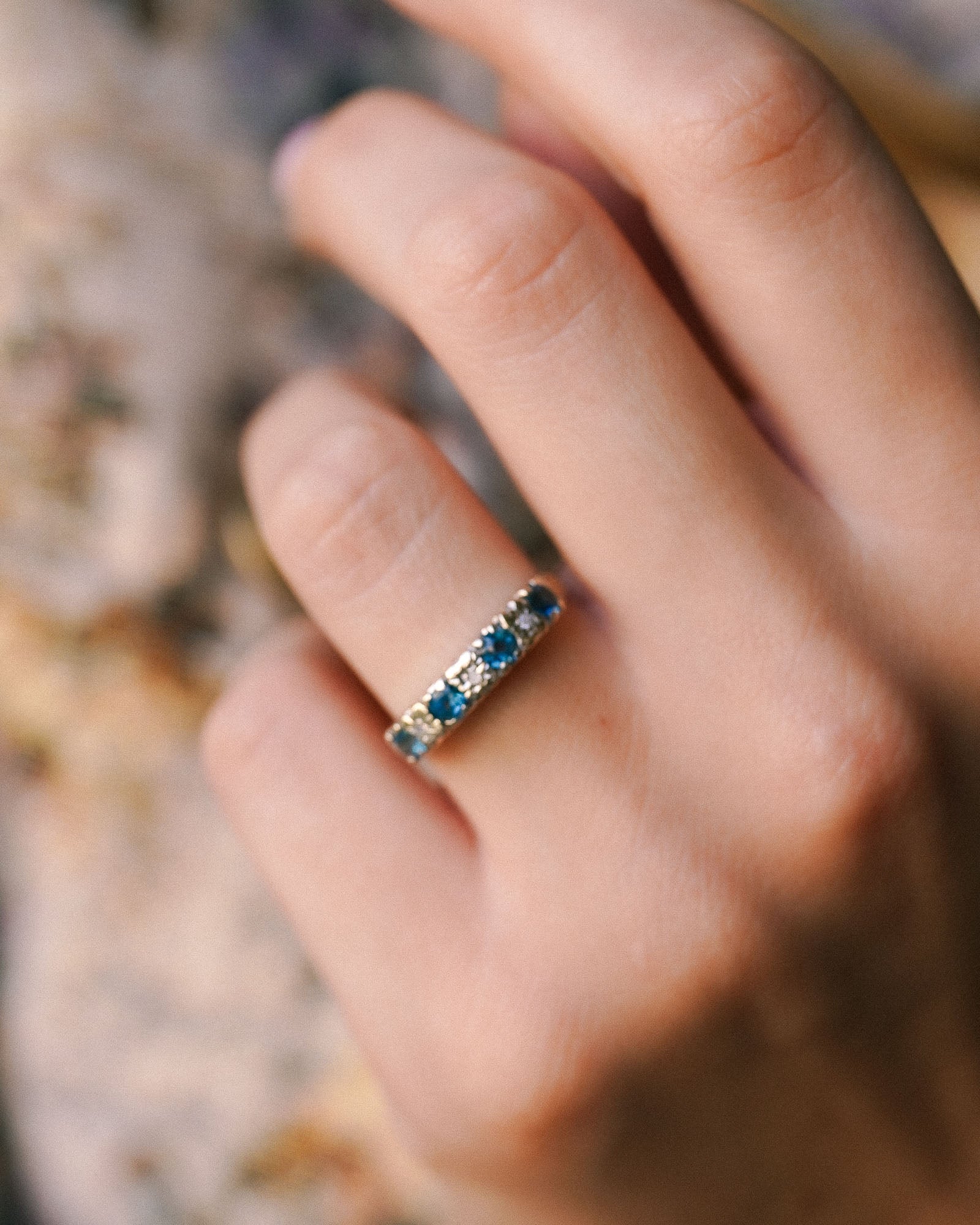 Harper | Vintage Topaas & Diamant Halve Eternity