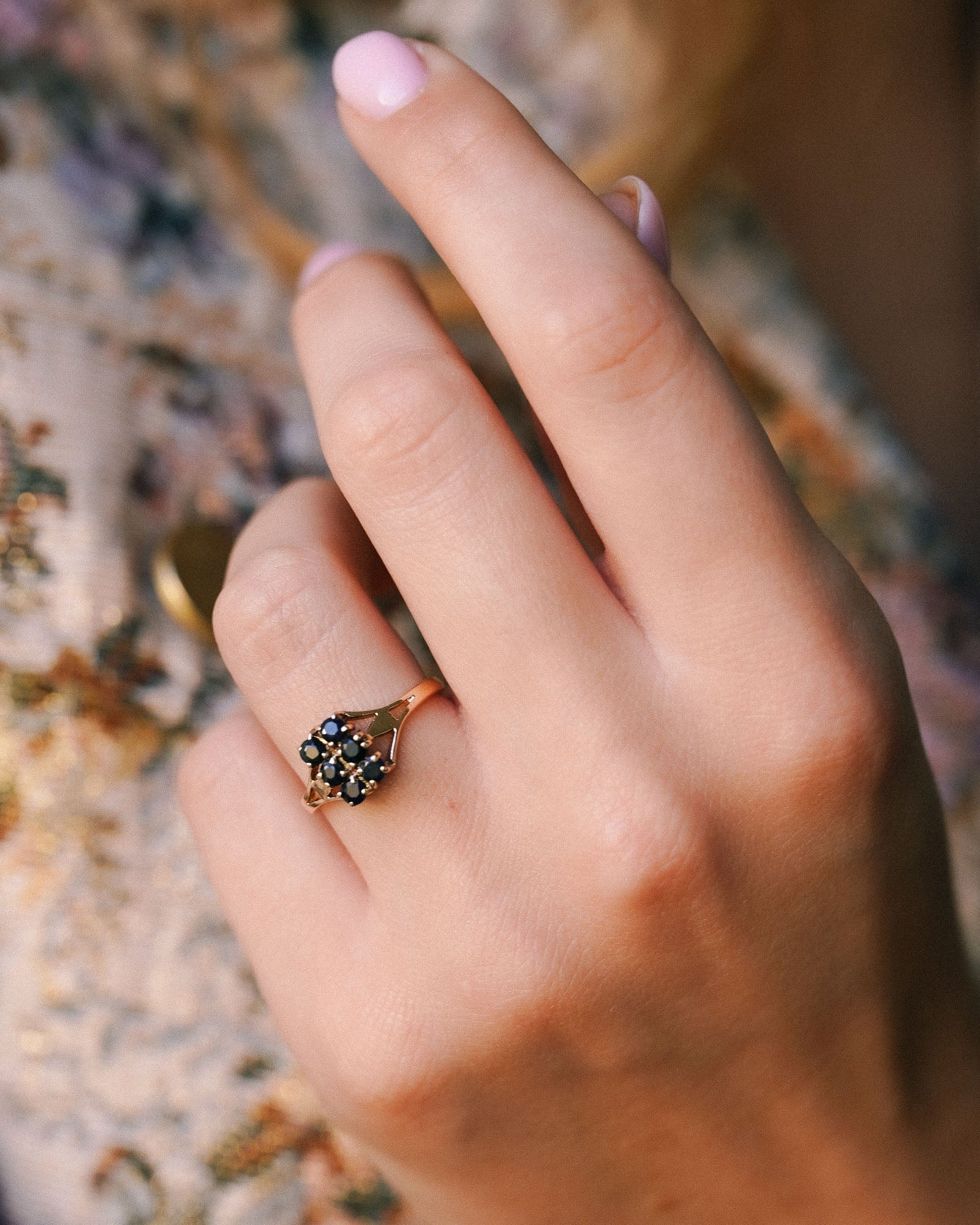 Ilana | Vintage Saffier Cluster