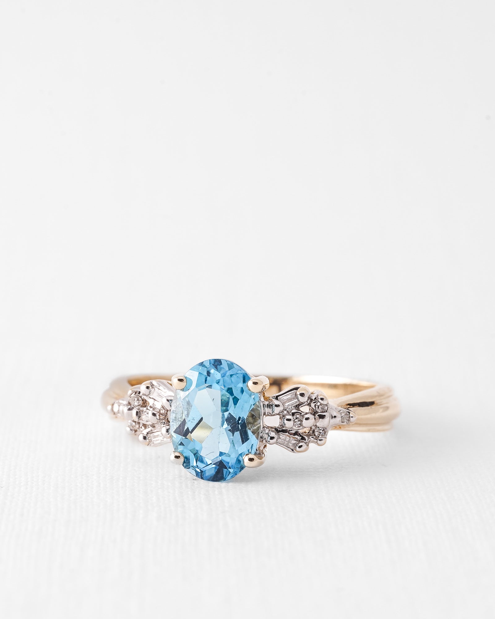 Uma | Vintage Topaas Solitaire & Diamant Details