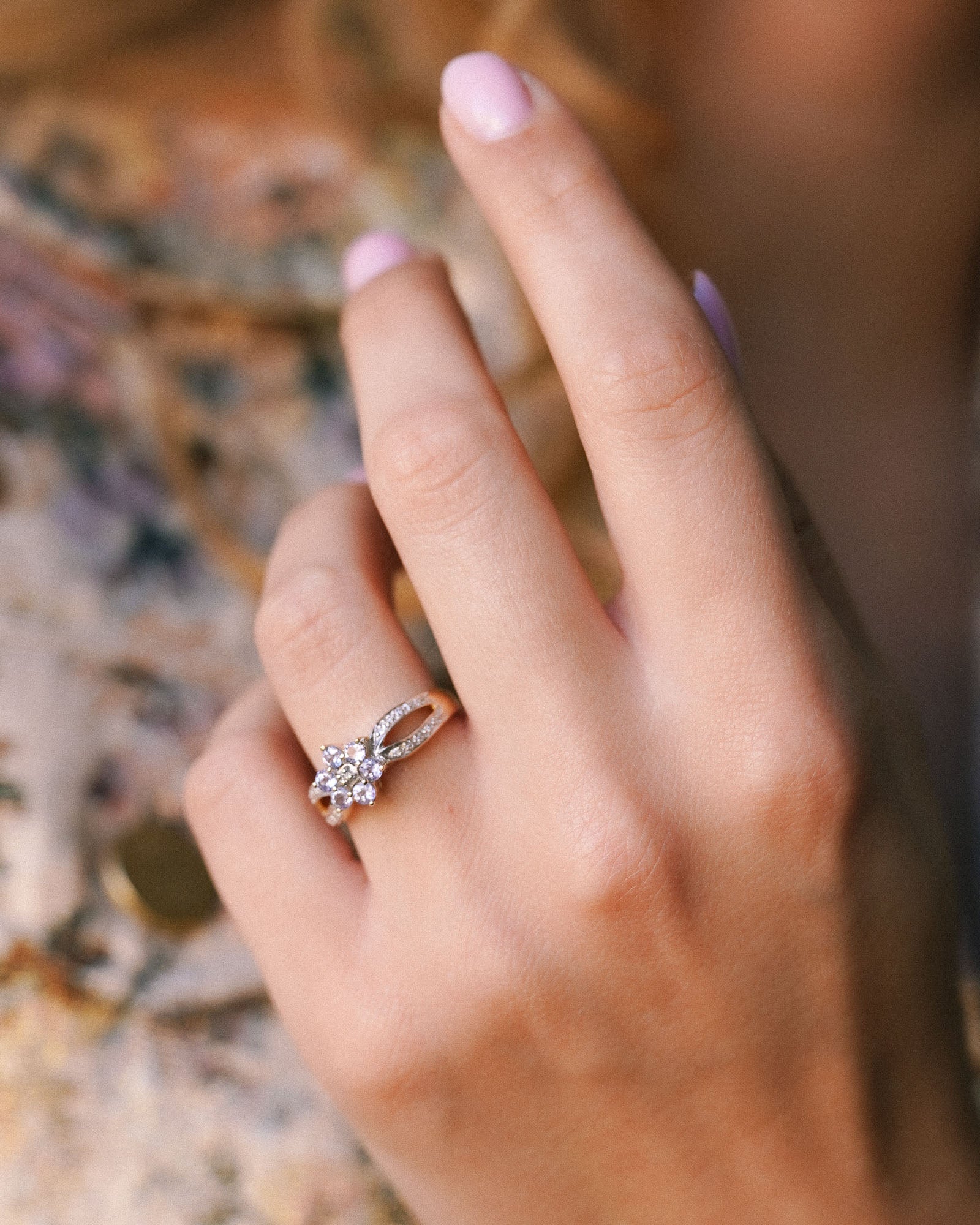 Faye | Vintage Tanzaniet & Diamant Cluster
