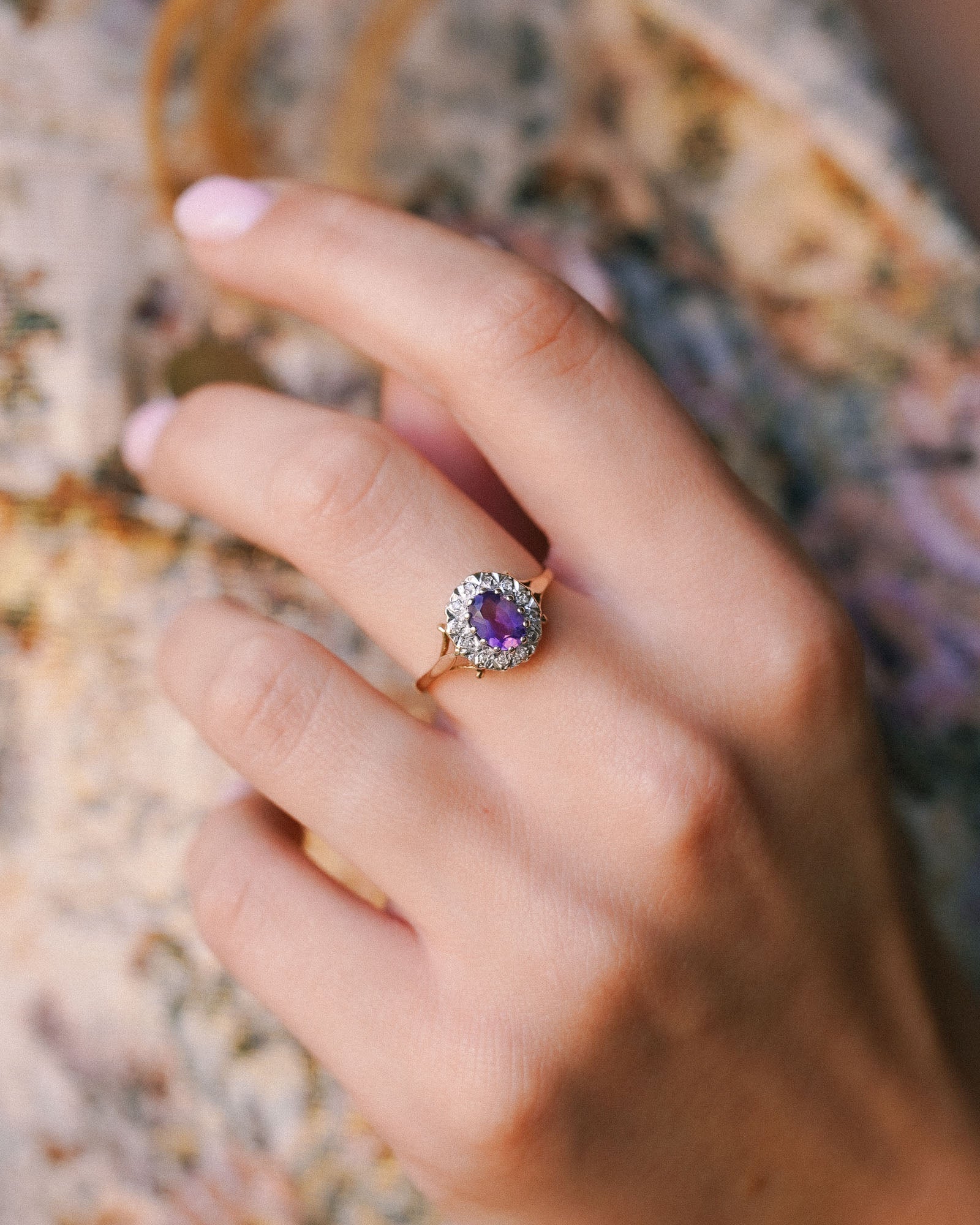 Amara | Vintage Amethist & Diamant Cluster
