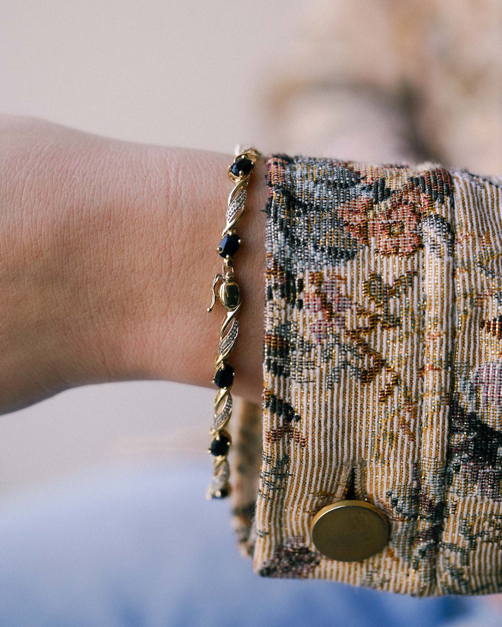 Ivy | Vintage Saffier & Diamant Armband