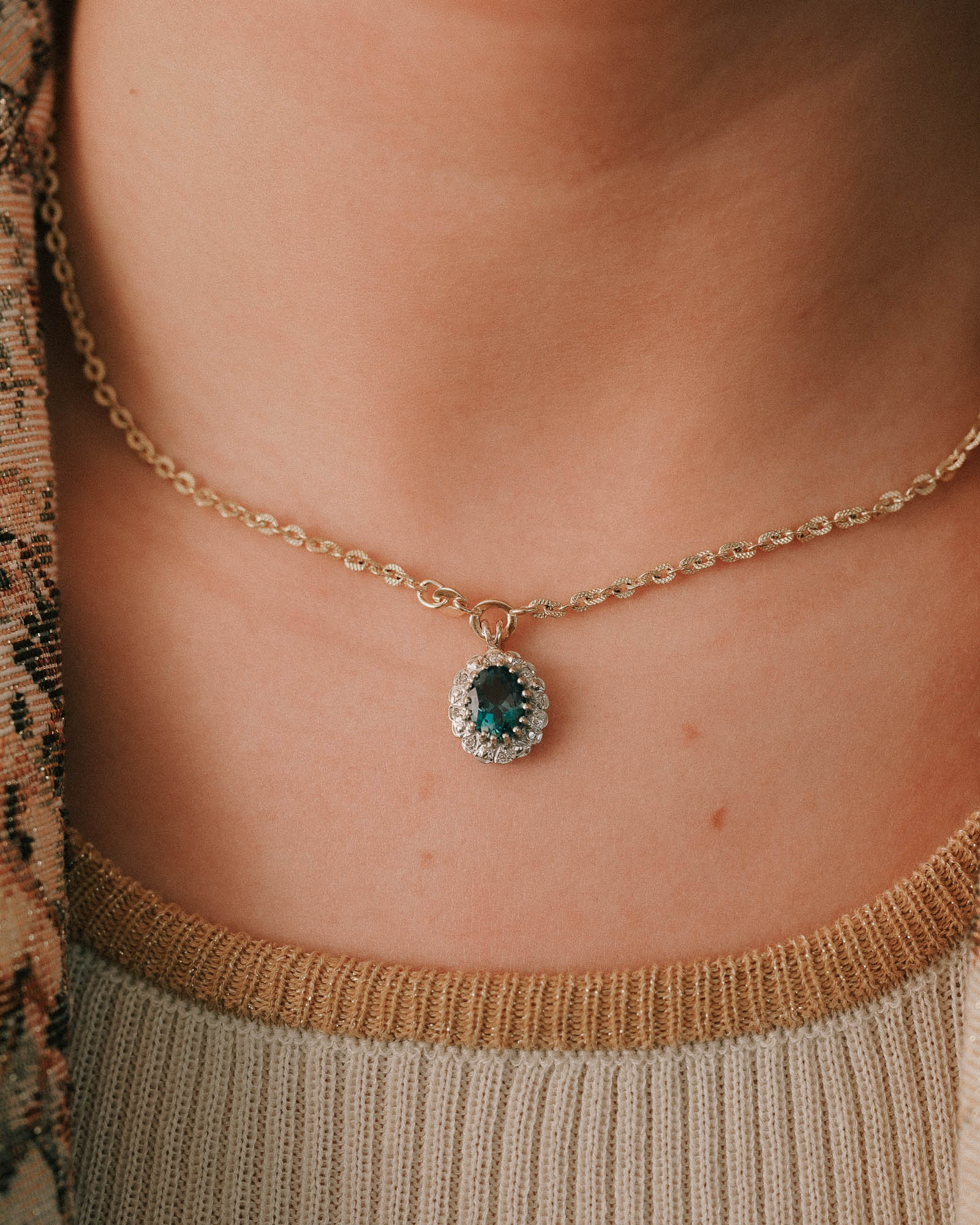 Adelise | Vintage Topaas & Diamant Hanger