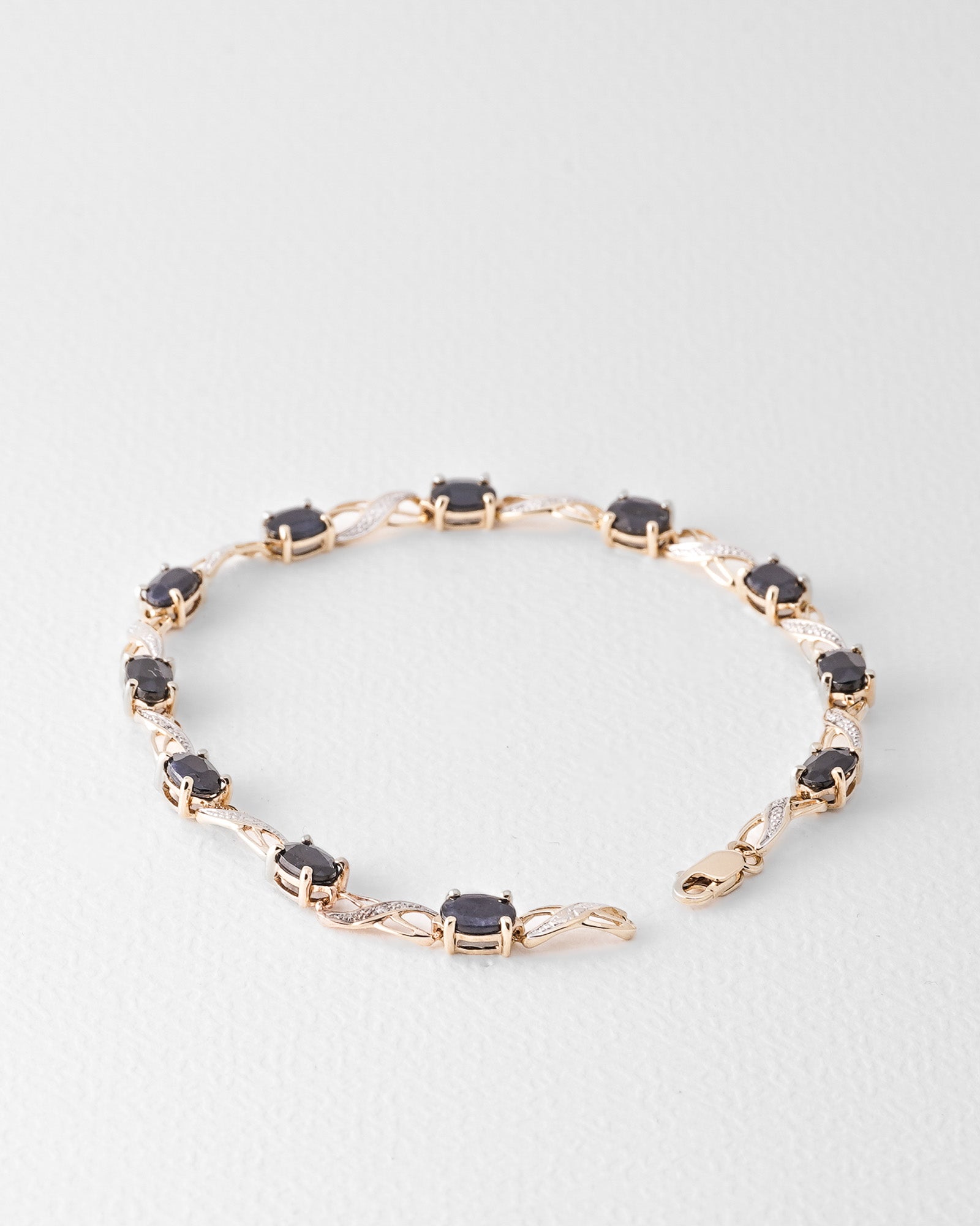 Colette | Vintage Saffier & Diamant Armband
