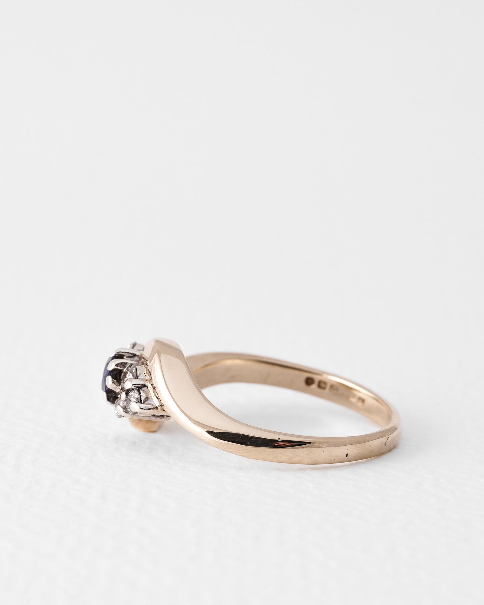 Nadine | Vintage Saffier & Diamant Cluster